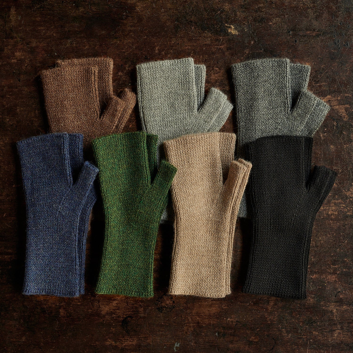 Women's Alpaca Rib Fingerless Gloves - Many Colours