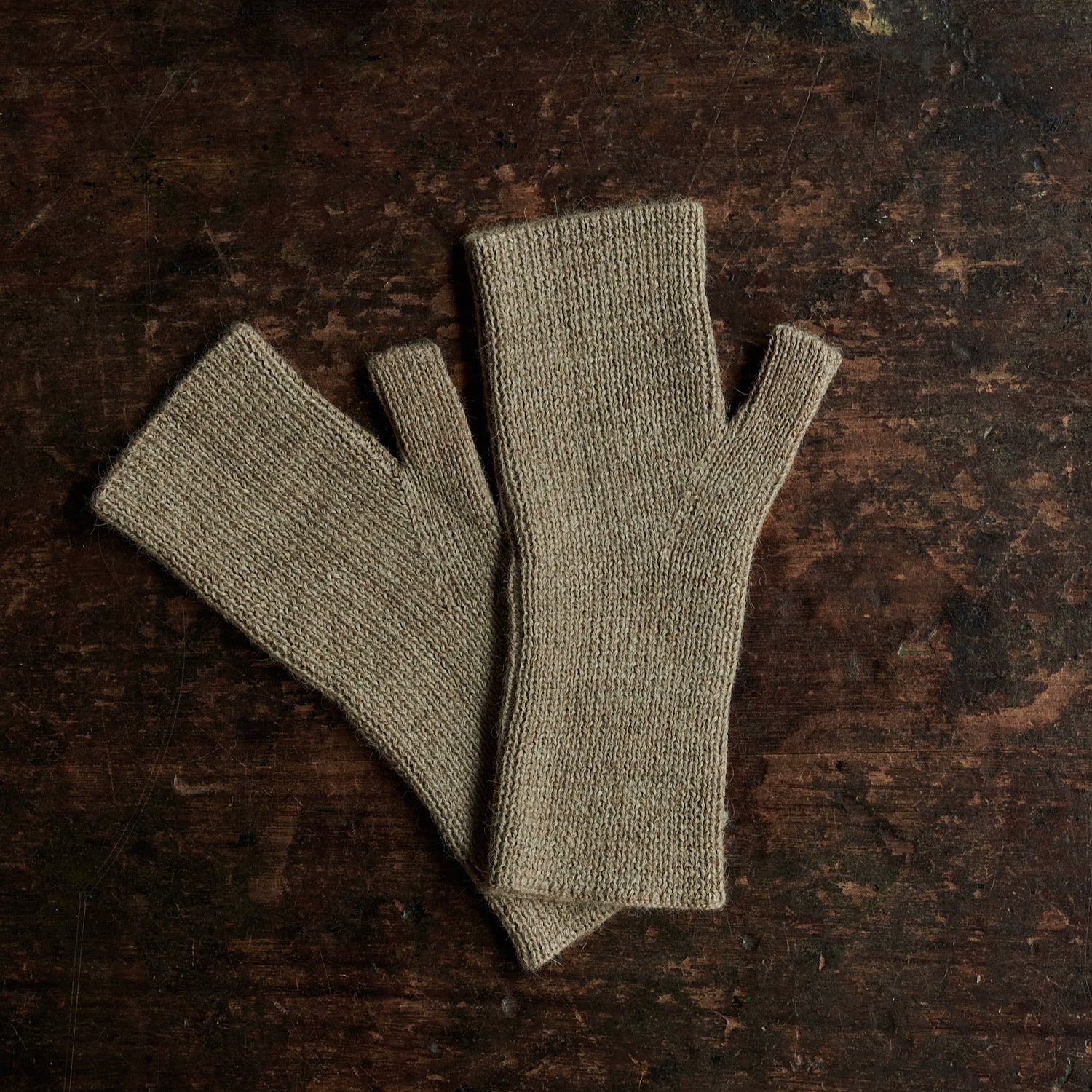 Women's Alpaca Rib Fingerless Gloves - Many Colours - Image 3