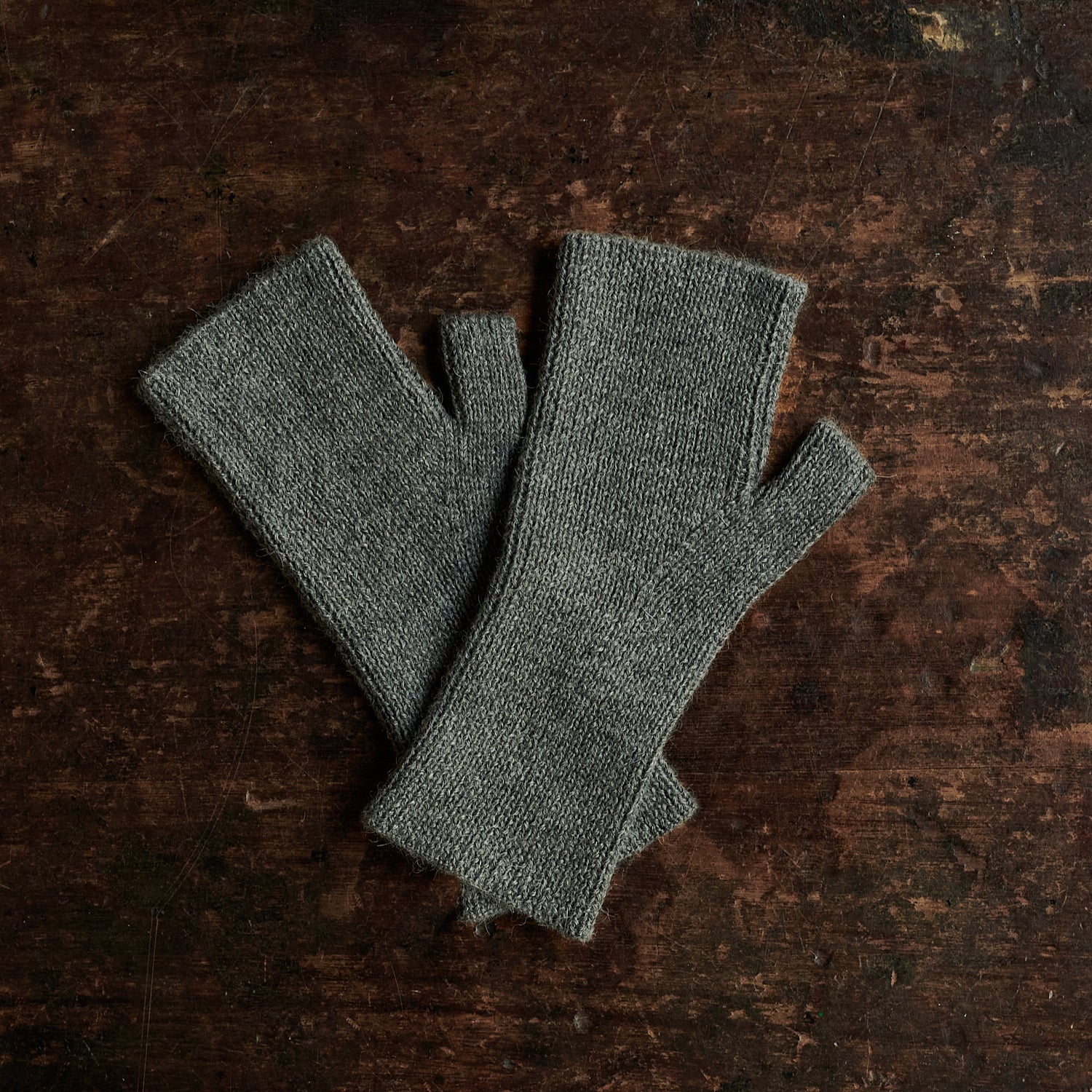 Women's Alpaca Rib Fingerless Gloves - Many Colours - Image 7