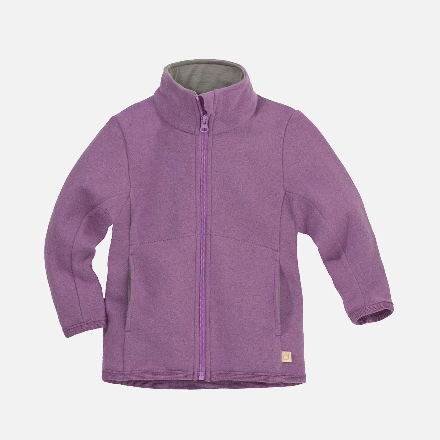 Baby & Kids Light Weight Boiled Merino Wool Zip Jacket - Lilac