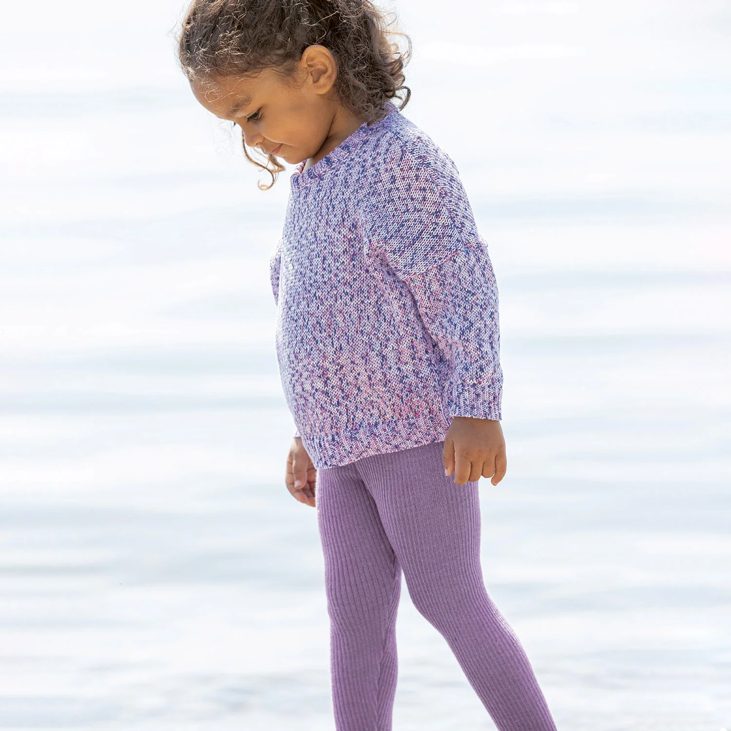 Baby & Kids Light Weight Merino Wool Leggings/Trousers - Lilac - Image 3