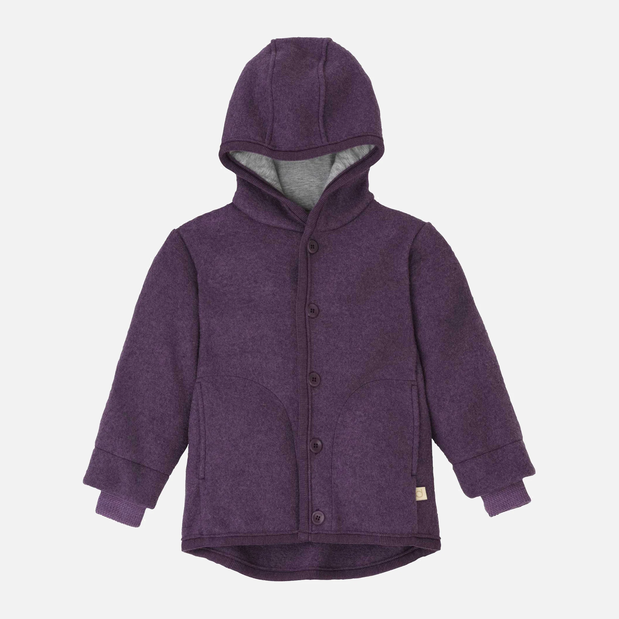 Baby & Kids Boiled Merino Wool Jacket - Aubergine - Image 4