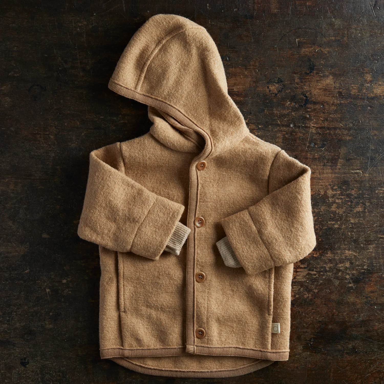Baby & Kids Boiled Merino Wool Jacket - Caramel - Image 2