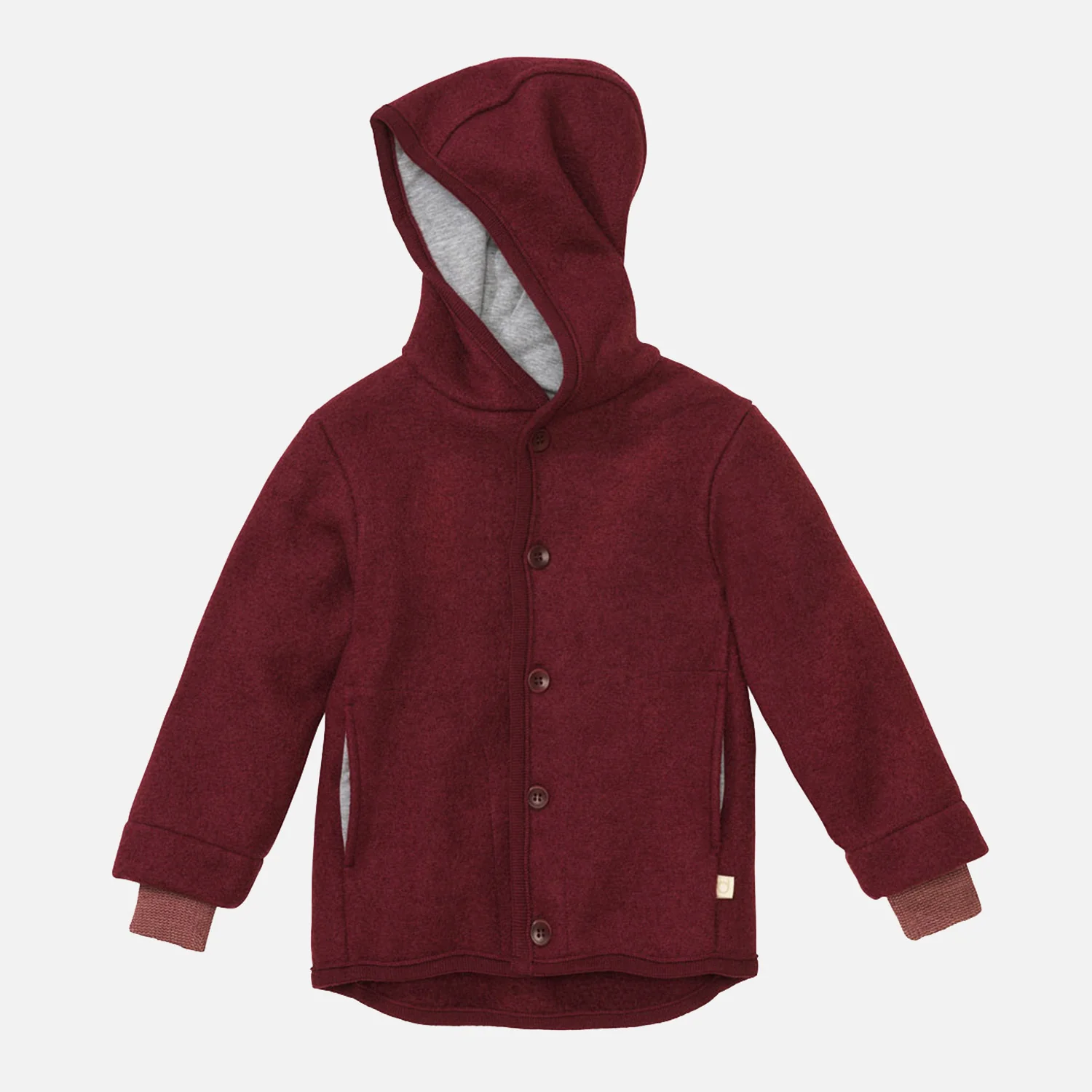 Baby & Kids Boiled Merino Wool Jacket - Cassis - Image 2