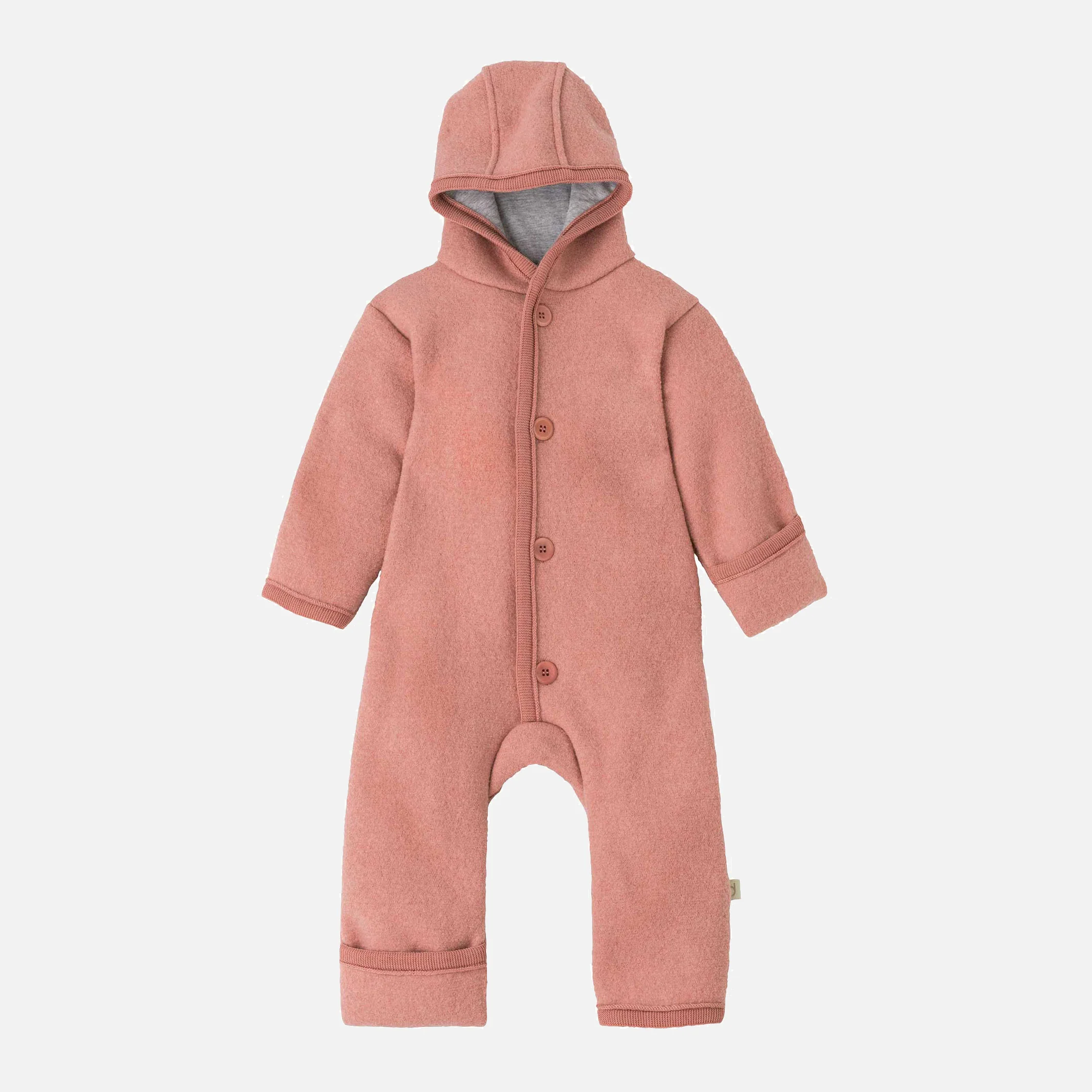 Baby & Kids Boiled Merino Wool Overall - Soft Pink - Image 2