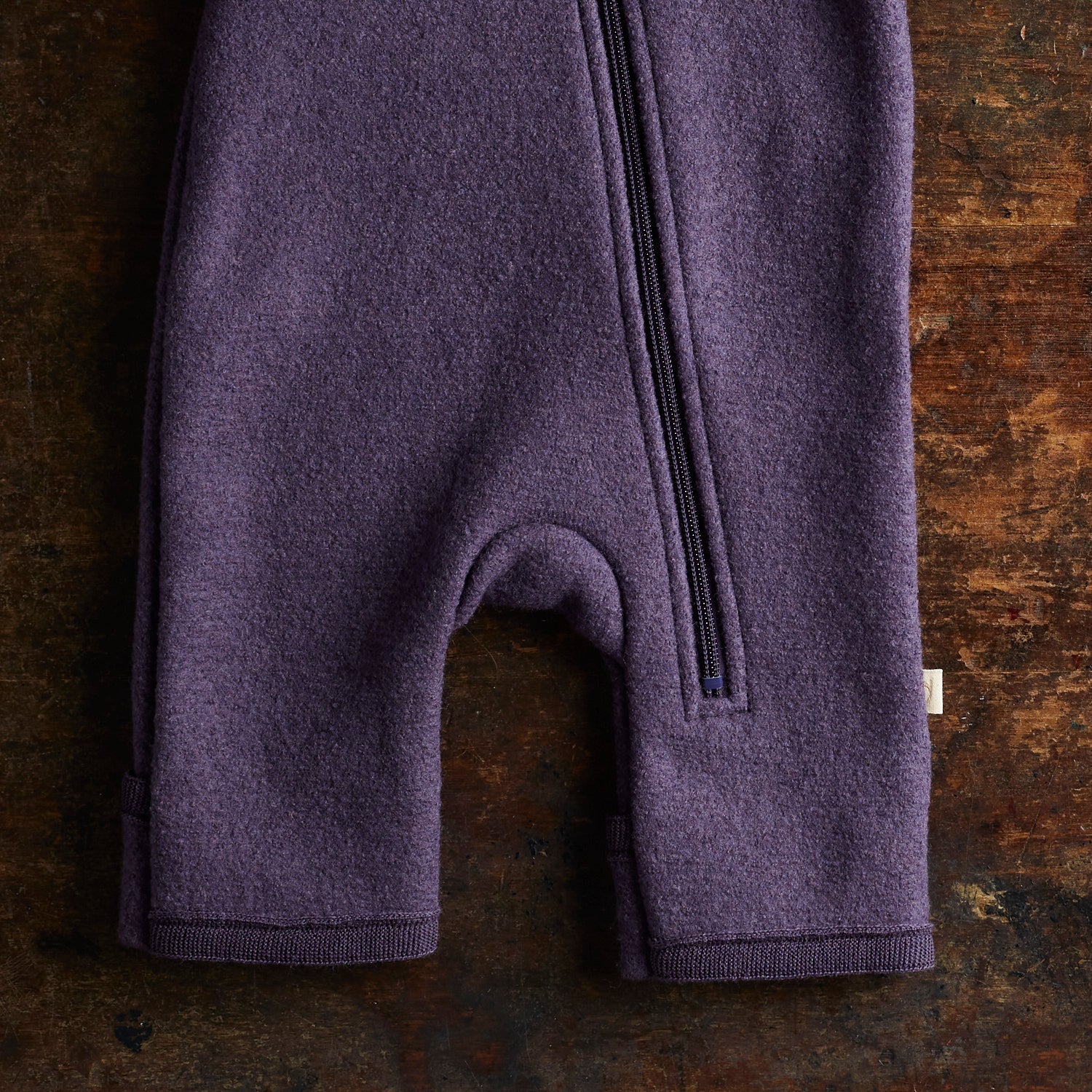Baby & Kids Boiled Merino Wool Zip Overall - Aubergine - Image 2