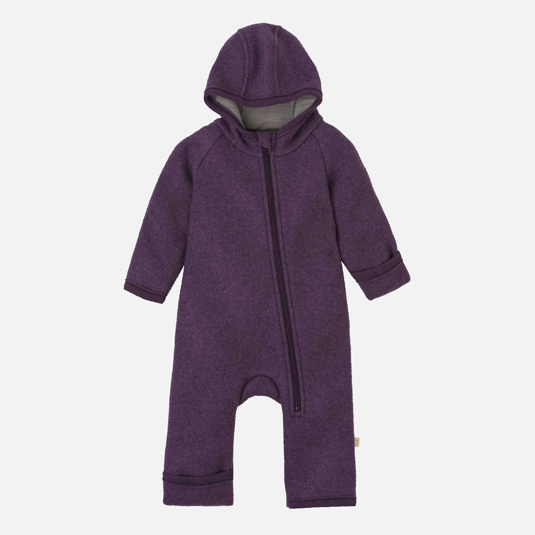 Baby & Kids Boiled Merino Wool Zip Overall - Aubergine - Image 3