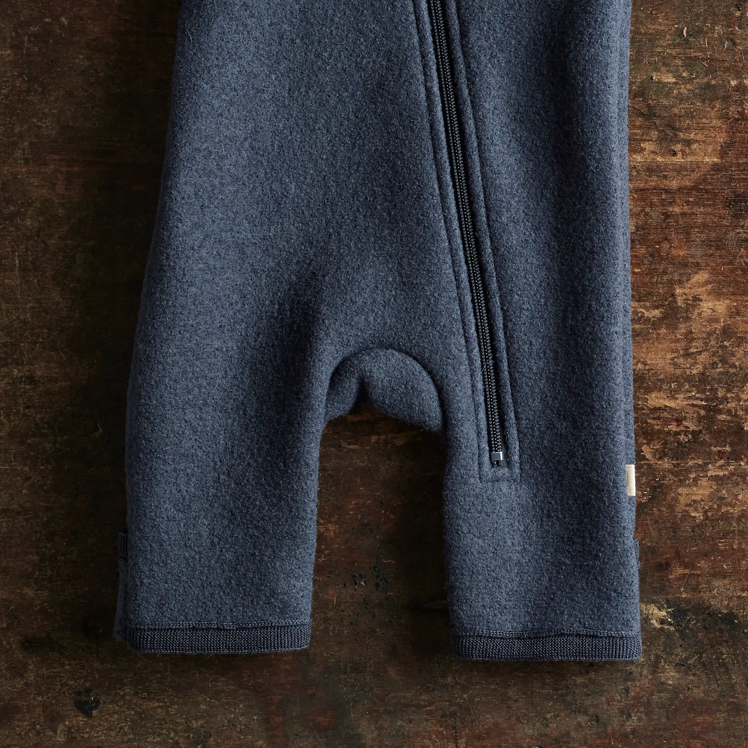 Baby & Kids Boiled Merino Wool Zip Overall - Indigo - Image 2
