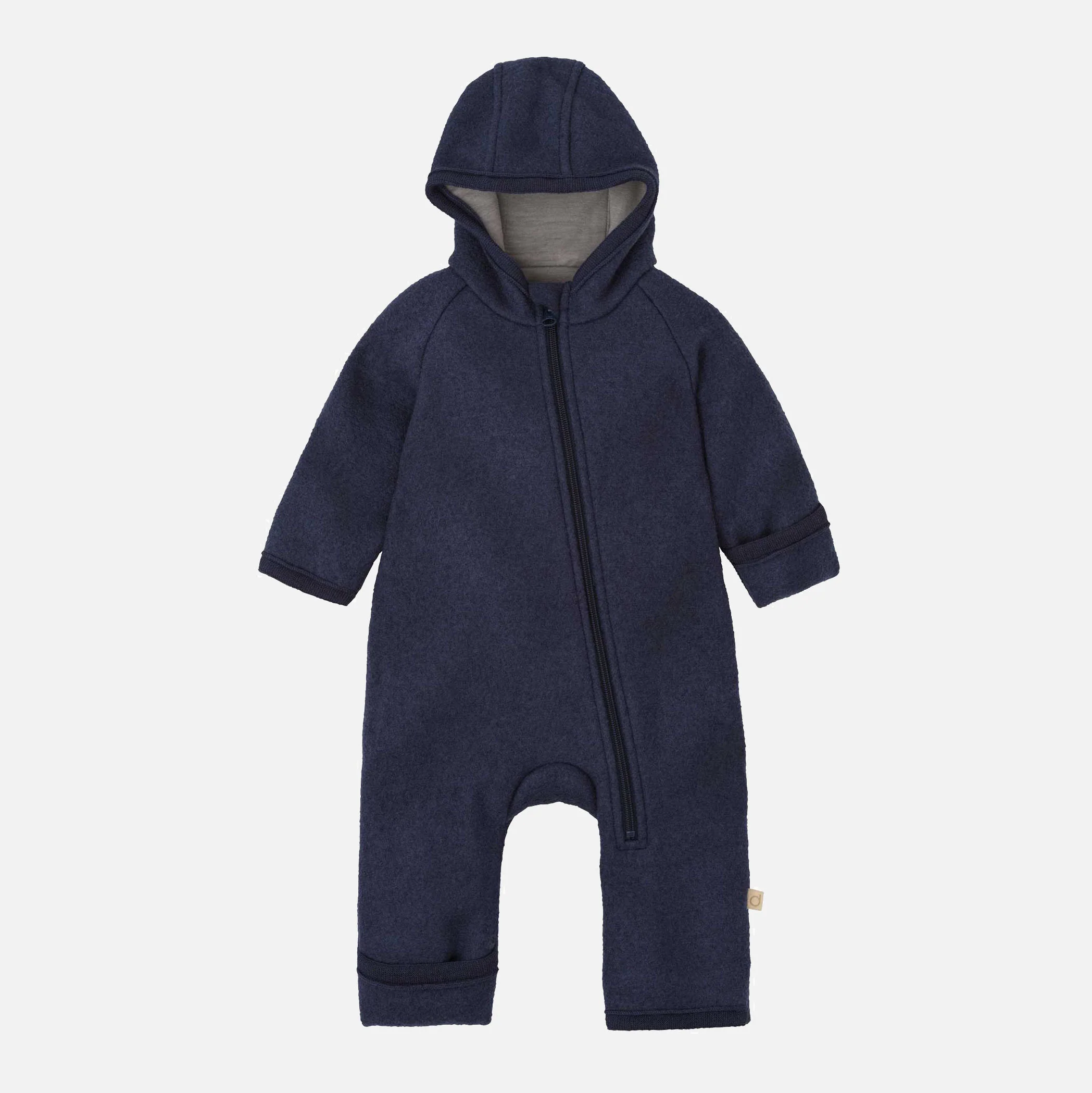 Baby & Kids Boiled Merino Wool Zip Overall - Indigo - Image 3