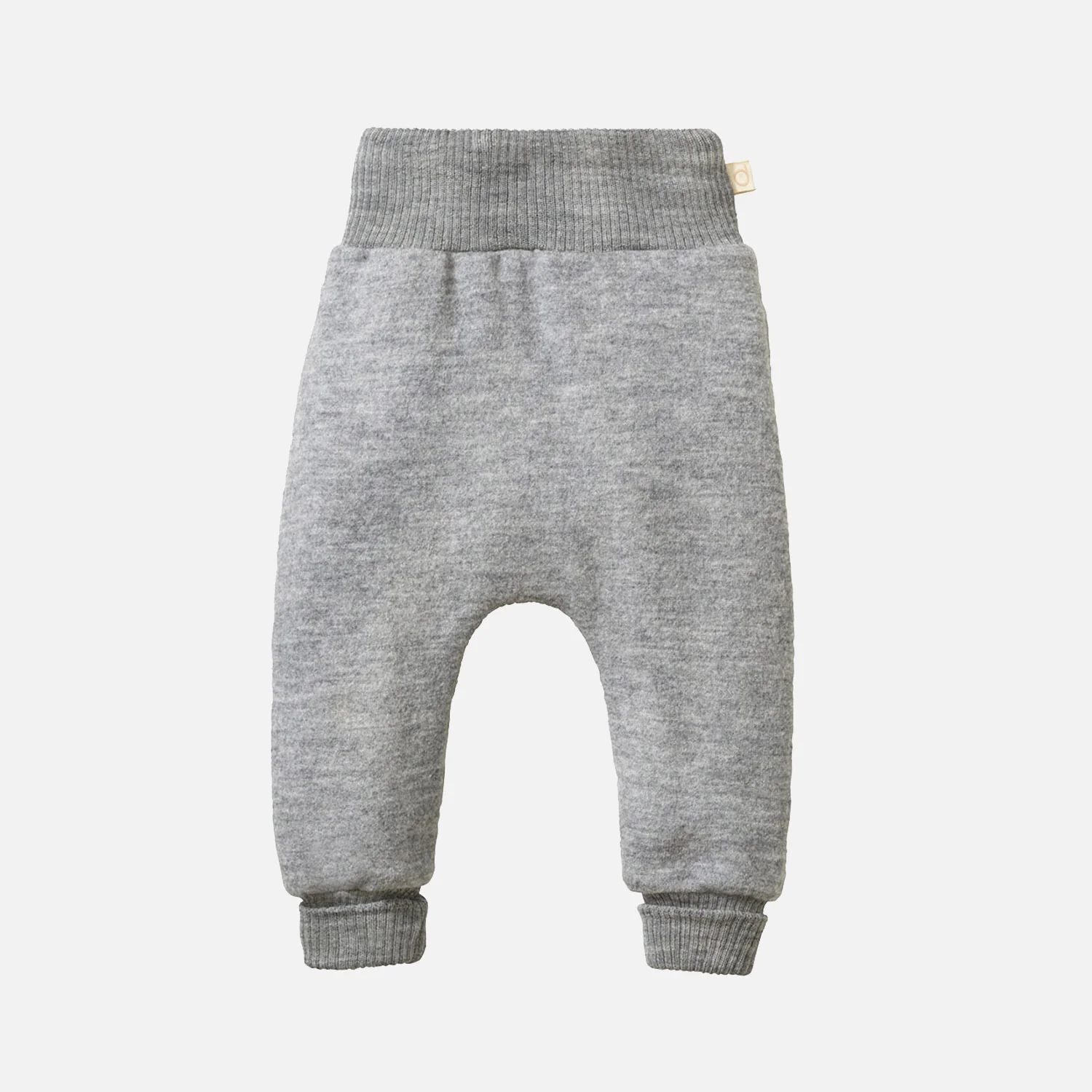 Baby Light Weight Boiled Merino Wool Cuffed Pants - Grey - Image 3