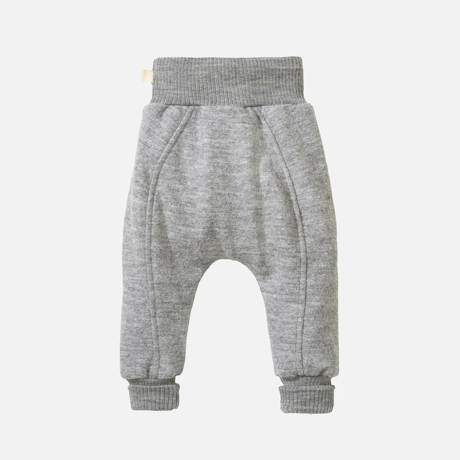 Baby Light Weight Boiled Merino Wool Cuffed Pants - Grey - Image 4