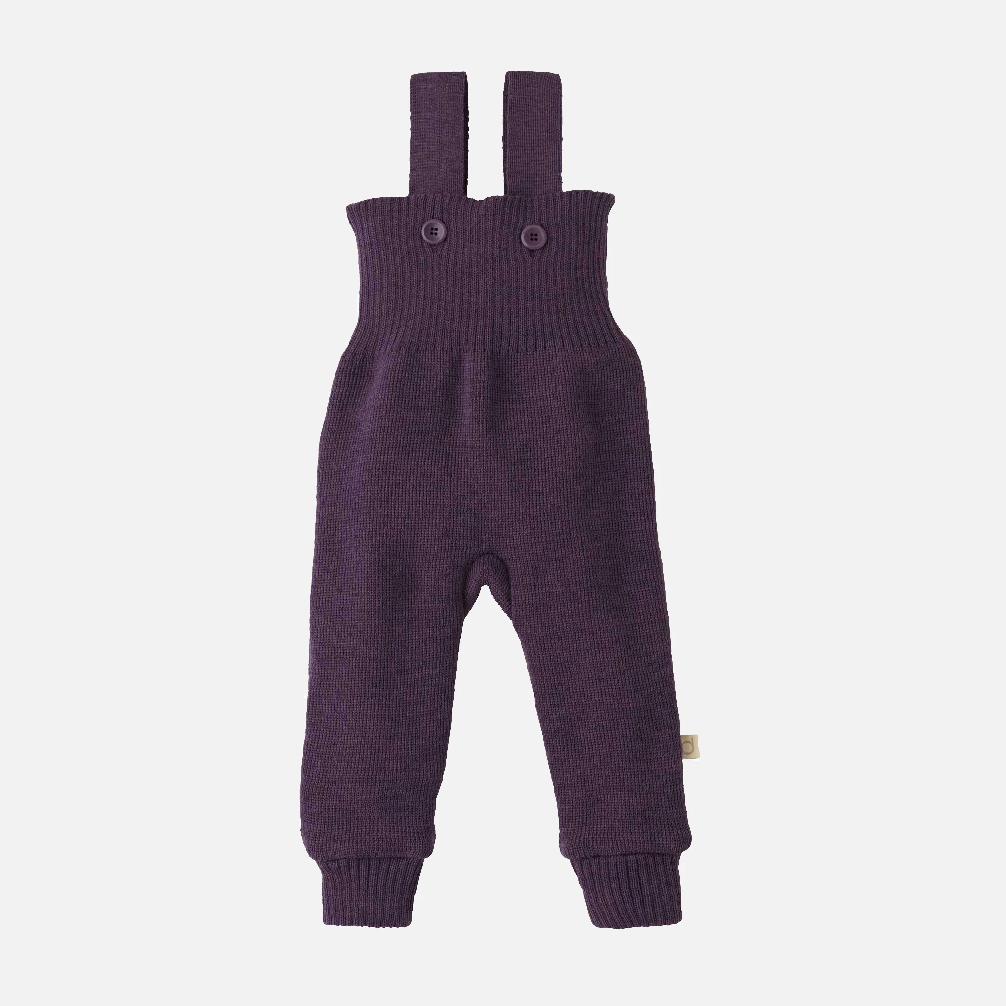 Baby & Kids Merino Wool Dungarees - Aubergine - Image 2