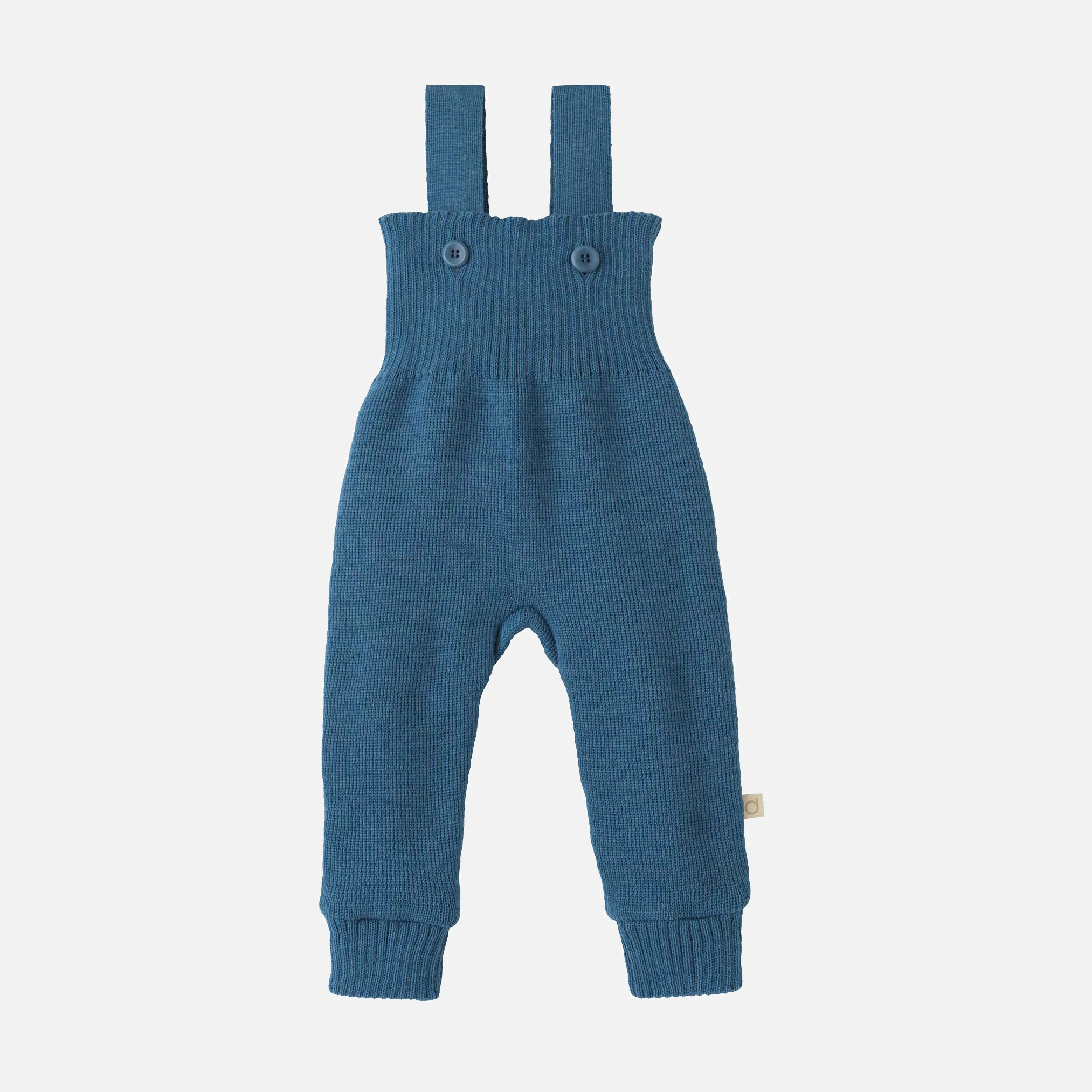 Baby & Kids Merino Wool Dungarees - Dove Blue - Image 2
