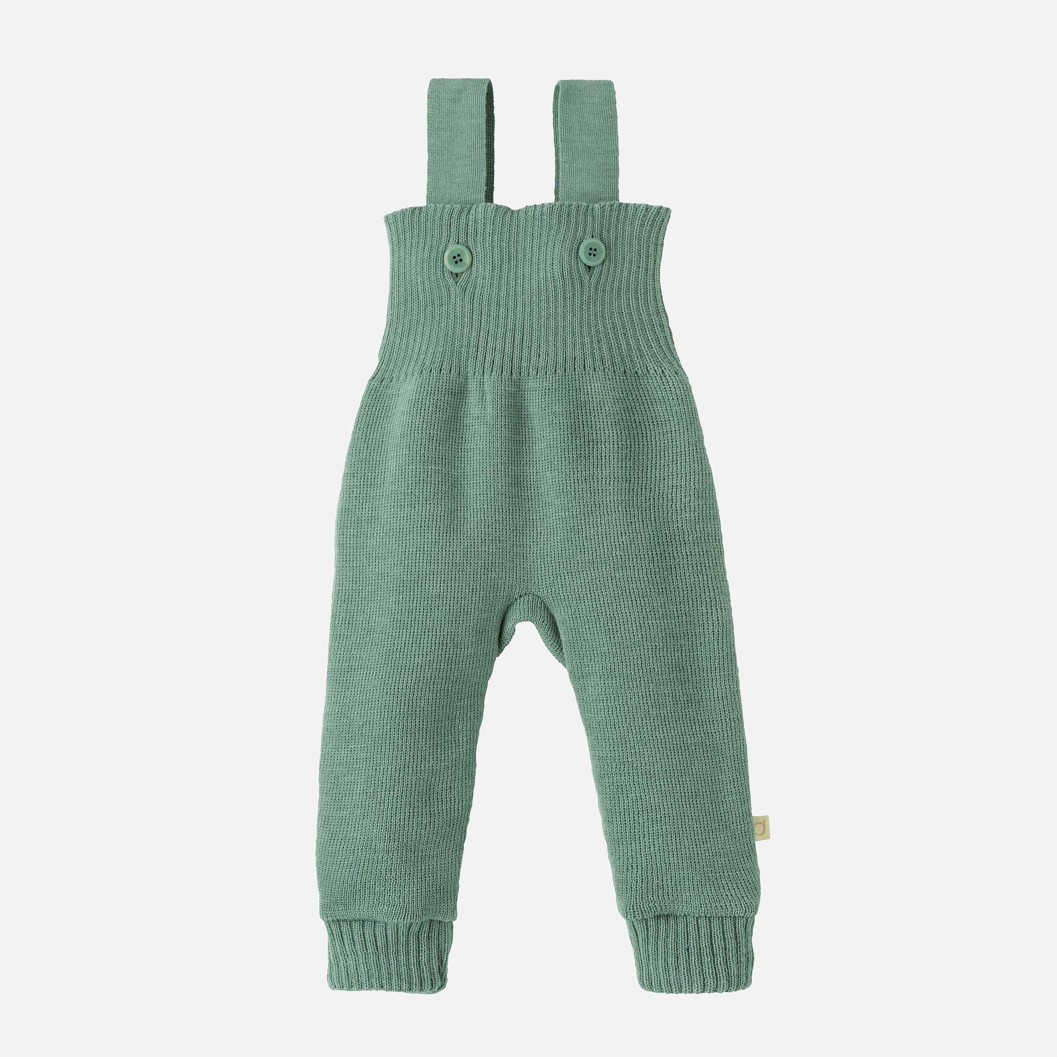 Baby & Kids Merino Wool Dungarees - Jade - Image 2