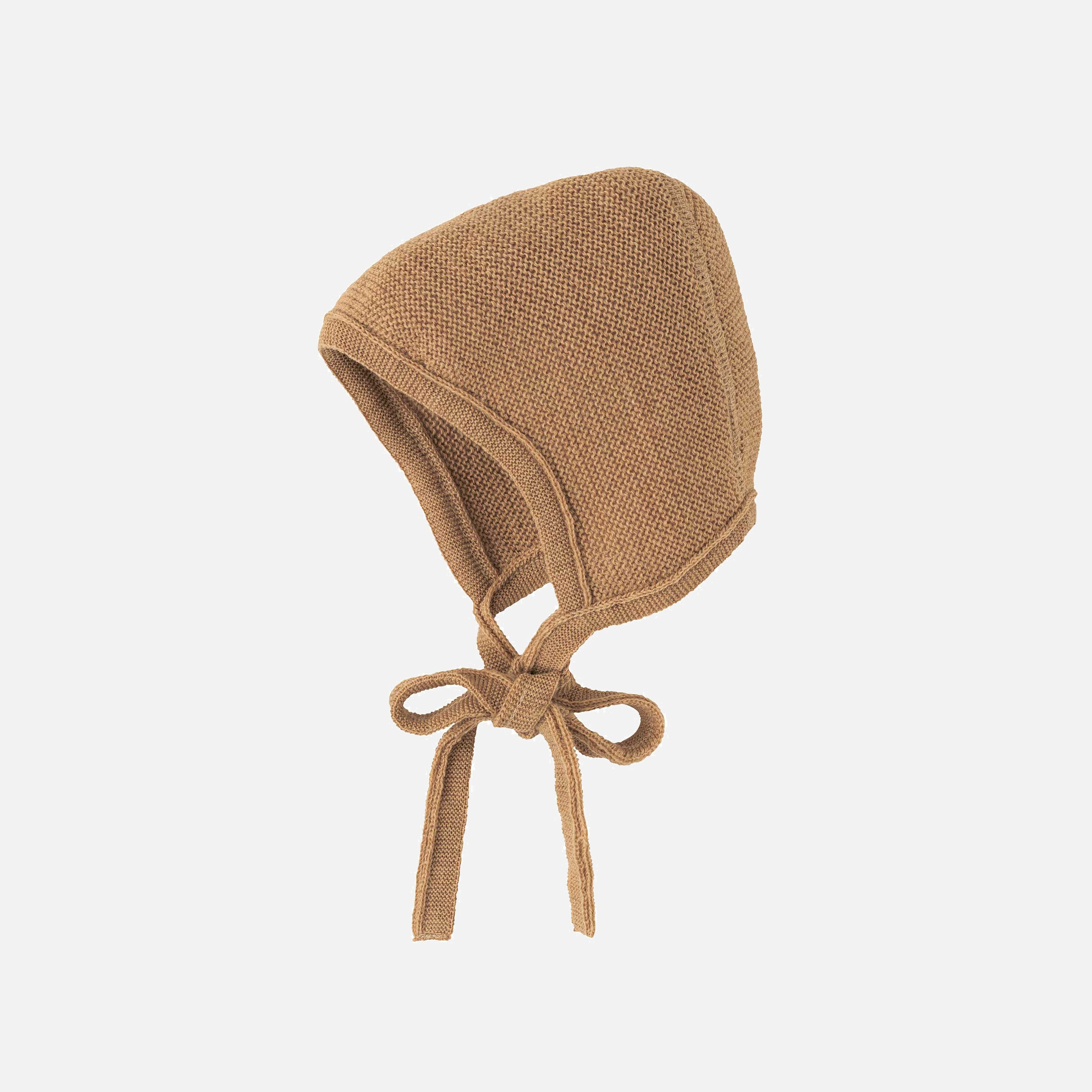 Baby Merino Wool Bonnet - Caramel - Image 2