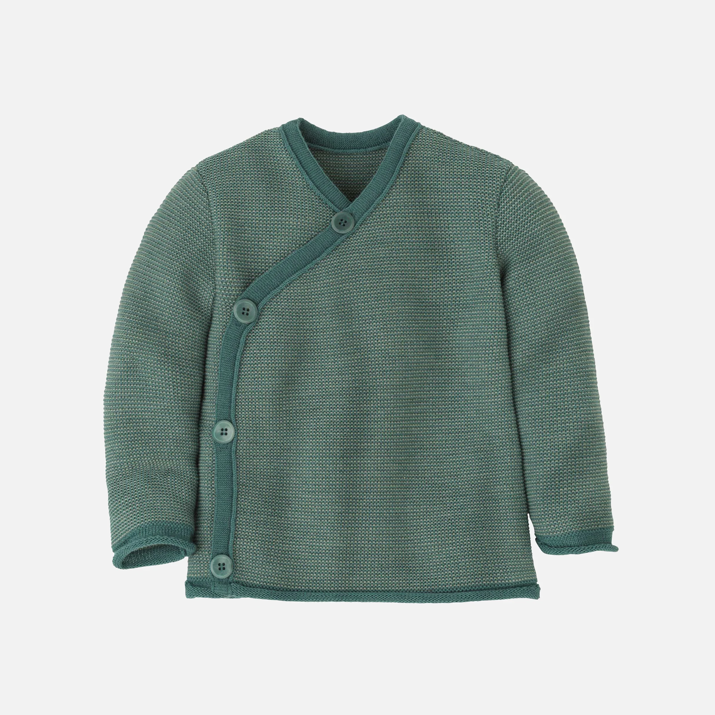 Baby Merino Wool Cardigan - Eucalyptus/Jade - Image 2
