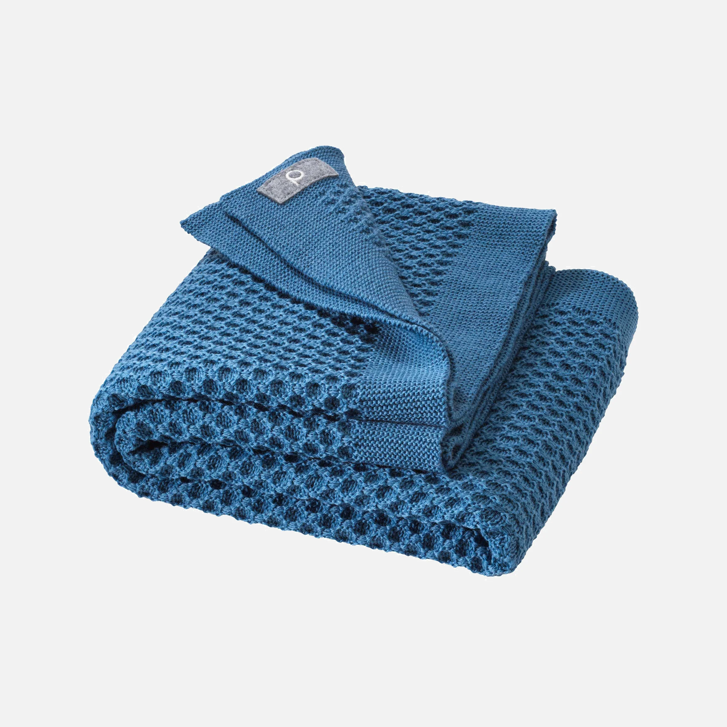 Merino Wool Honeycomb Swaddle/Baby Blanket - Dove Blue - Image 2