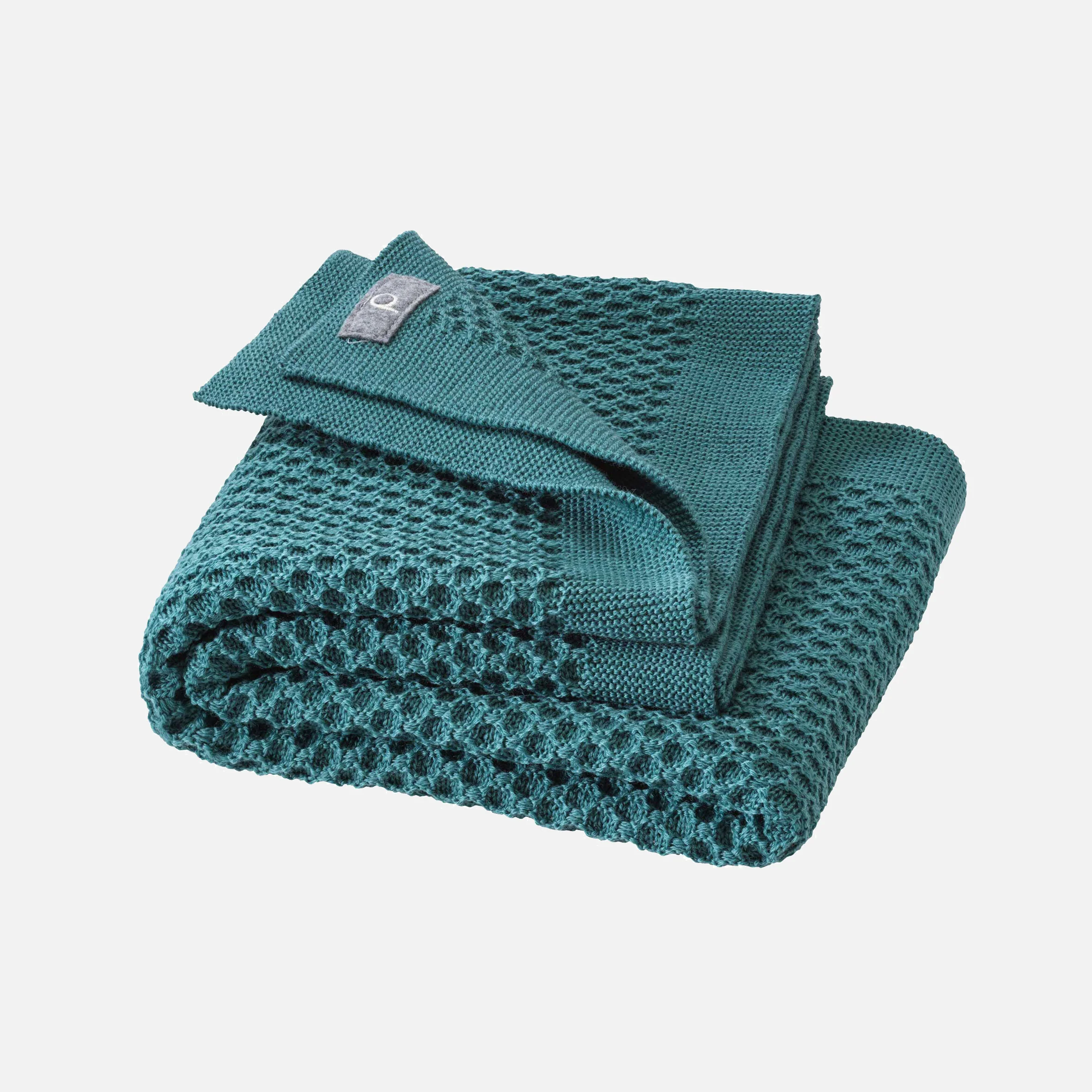 Merino Wool Honeycomb Swaddle/Baby Blanket - Eucalyptus - Image 2