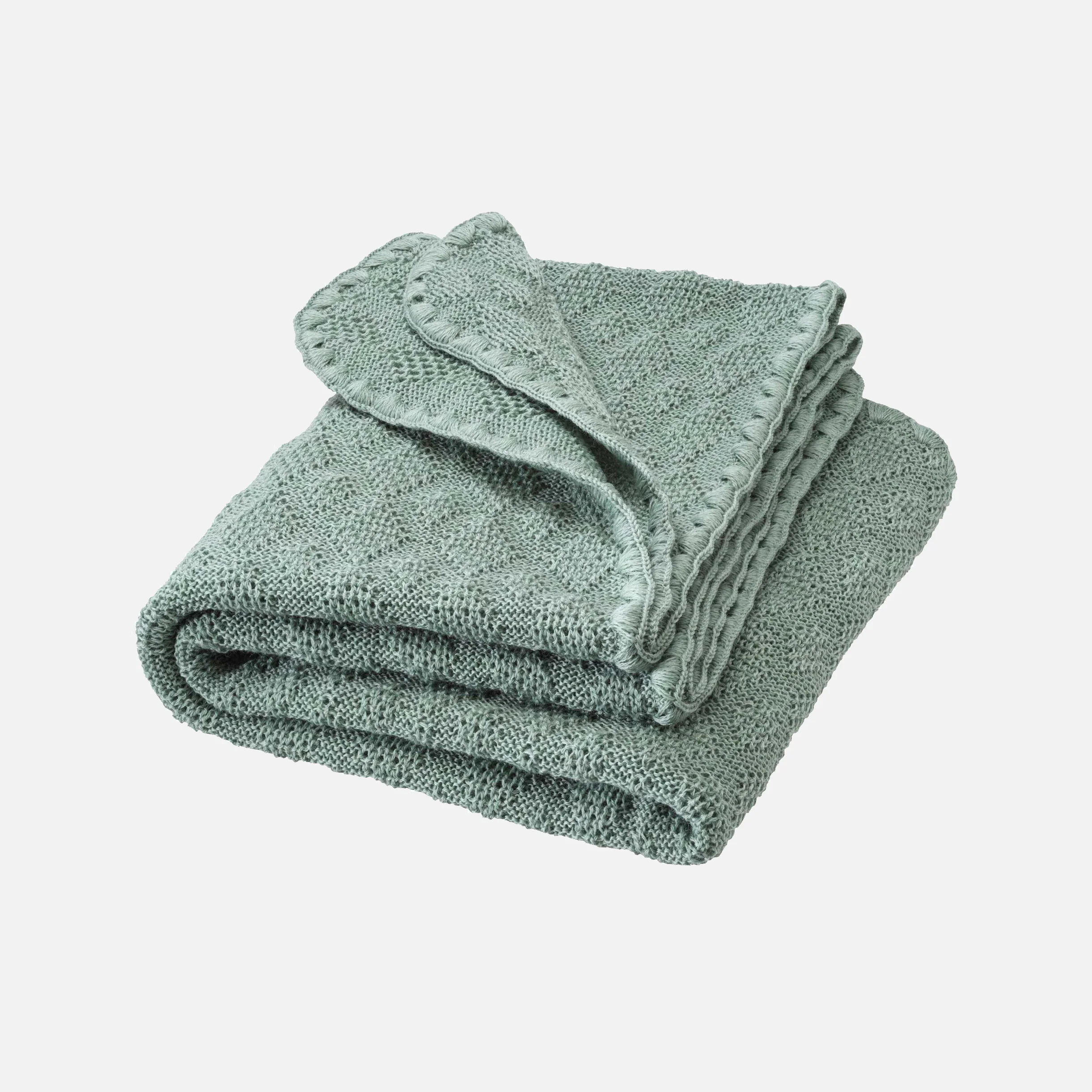 Merino Wool Swaddle/Baby Blanket - Jade - Image 2