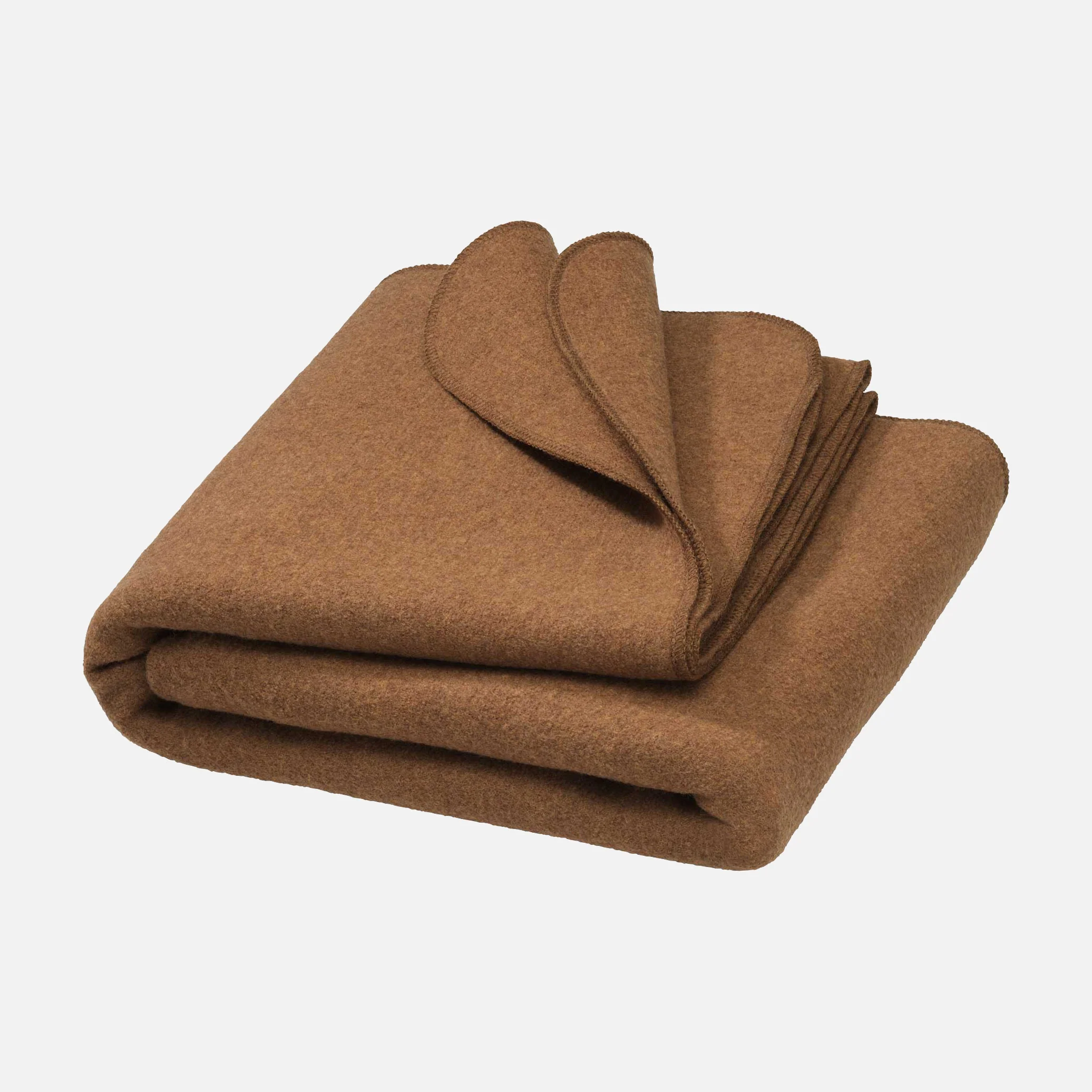 Boiled Merino Wool Blanket - Hazelnut