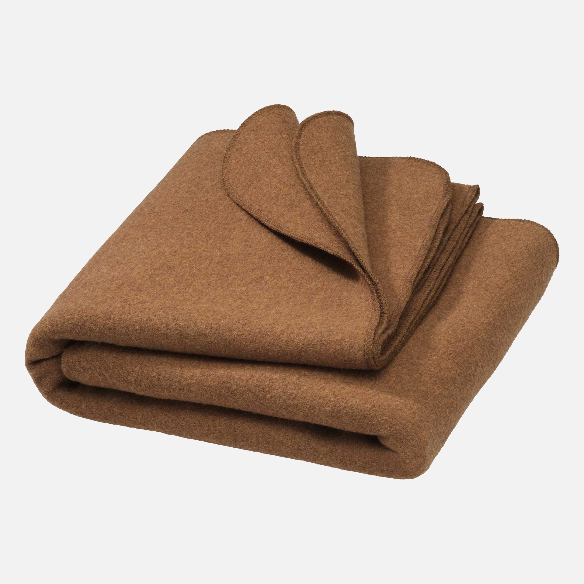 Boiled Merino Wool Large Blanket/Throw - Hazelnut - Image 2
