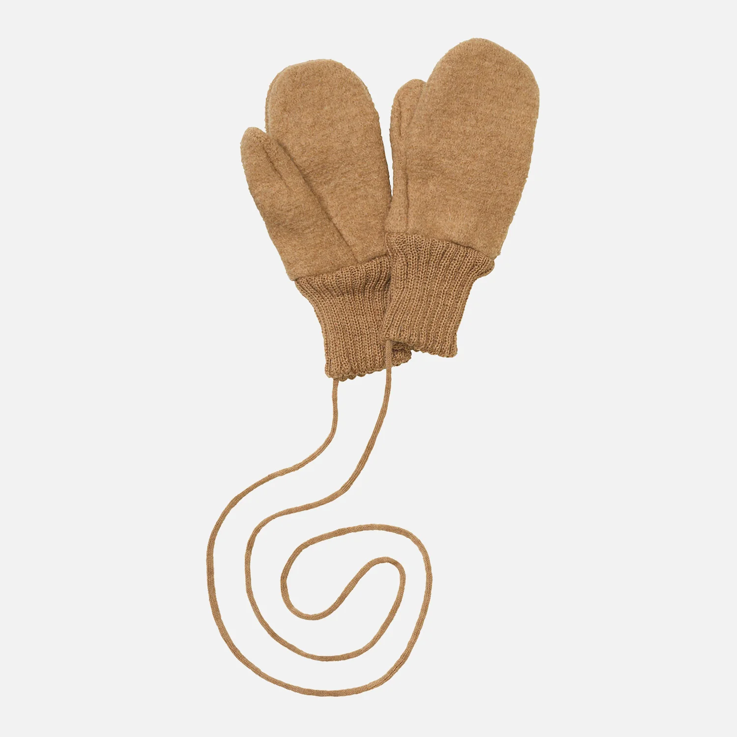 Baby & Kids Boiled Merino Wool Mittens - Caramel - Image 2
