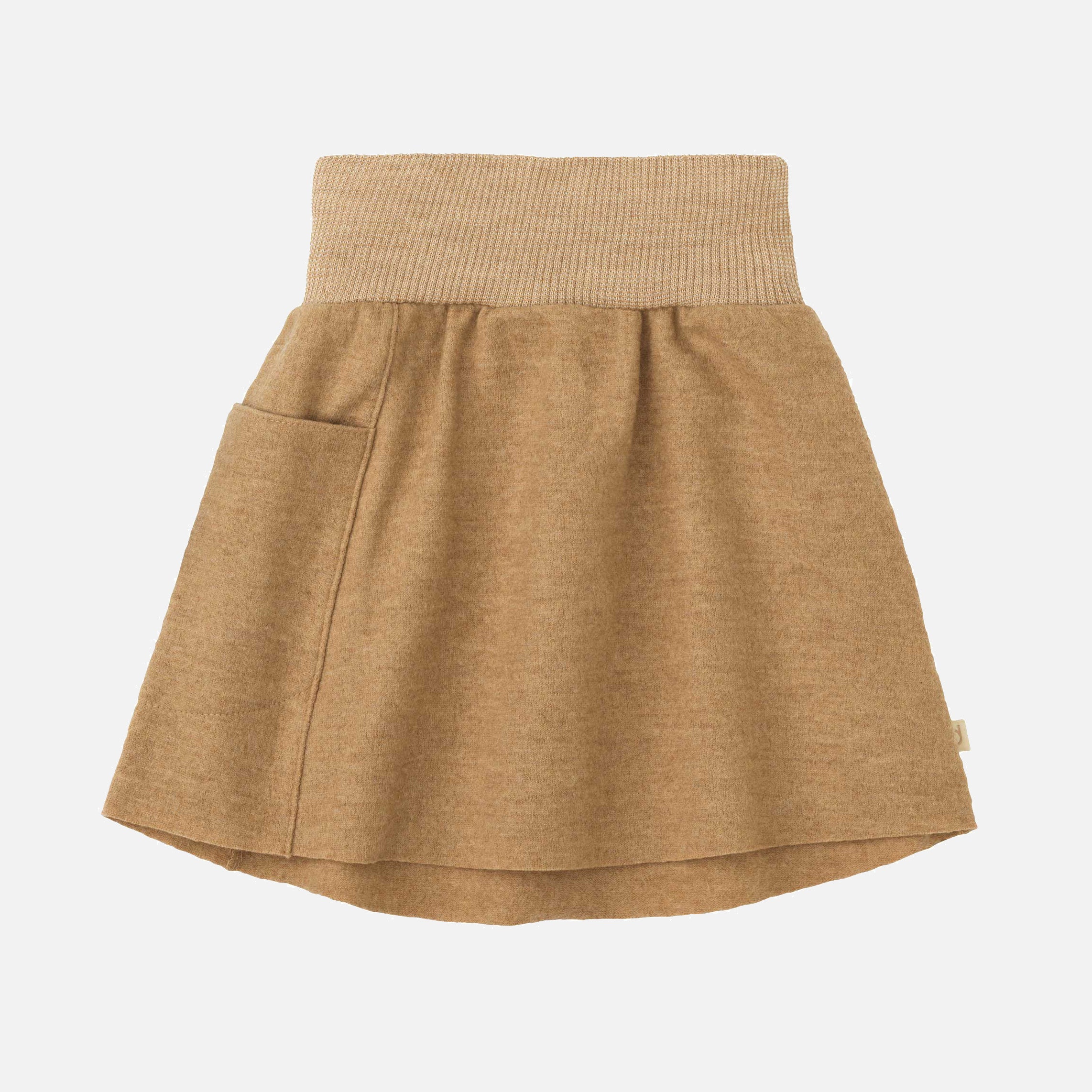Kids Boiled Merino Wool Skirt - Caramel - Image 3