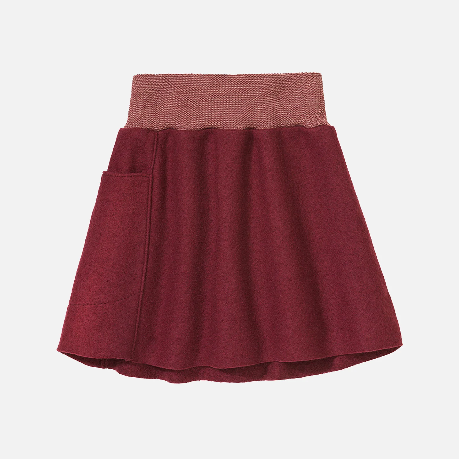 Kids Boiled Merino Wool Skirt - Cassis - Image 2