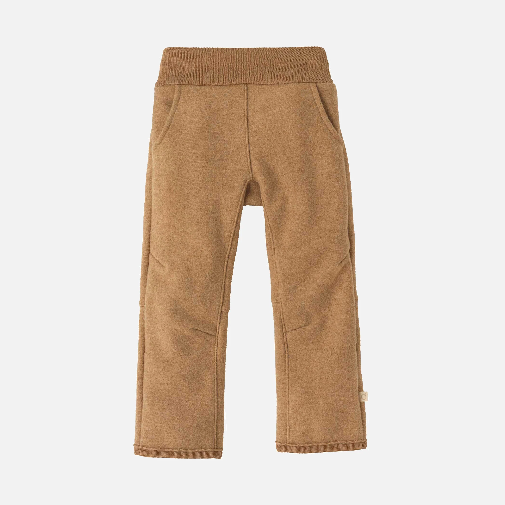 Kids Boiled Wool Pull On Trousers - Caramel - Image 3