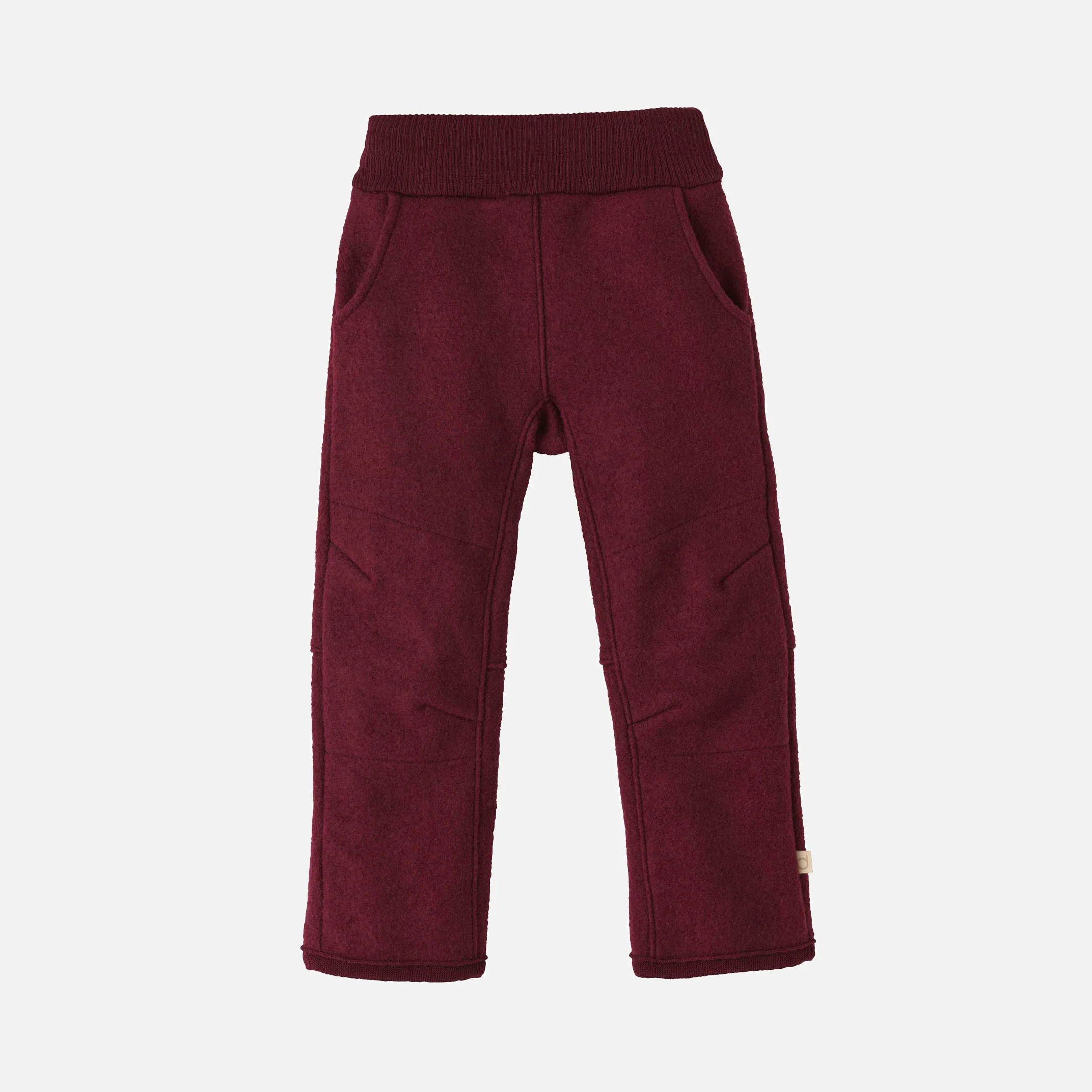 Kids Boiled Wool Pull On Trousers - Cassis - Image 3