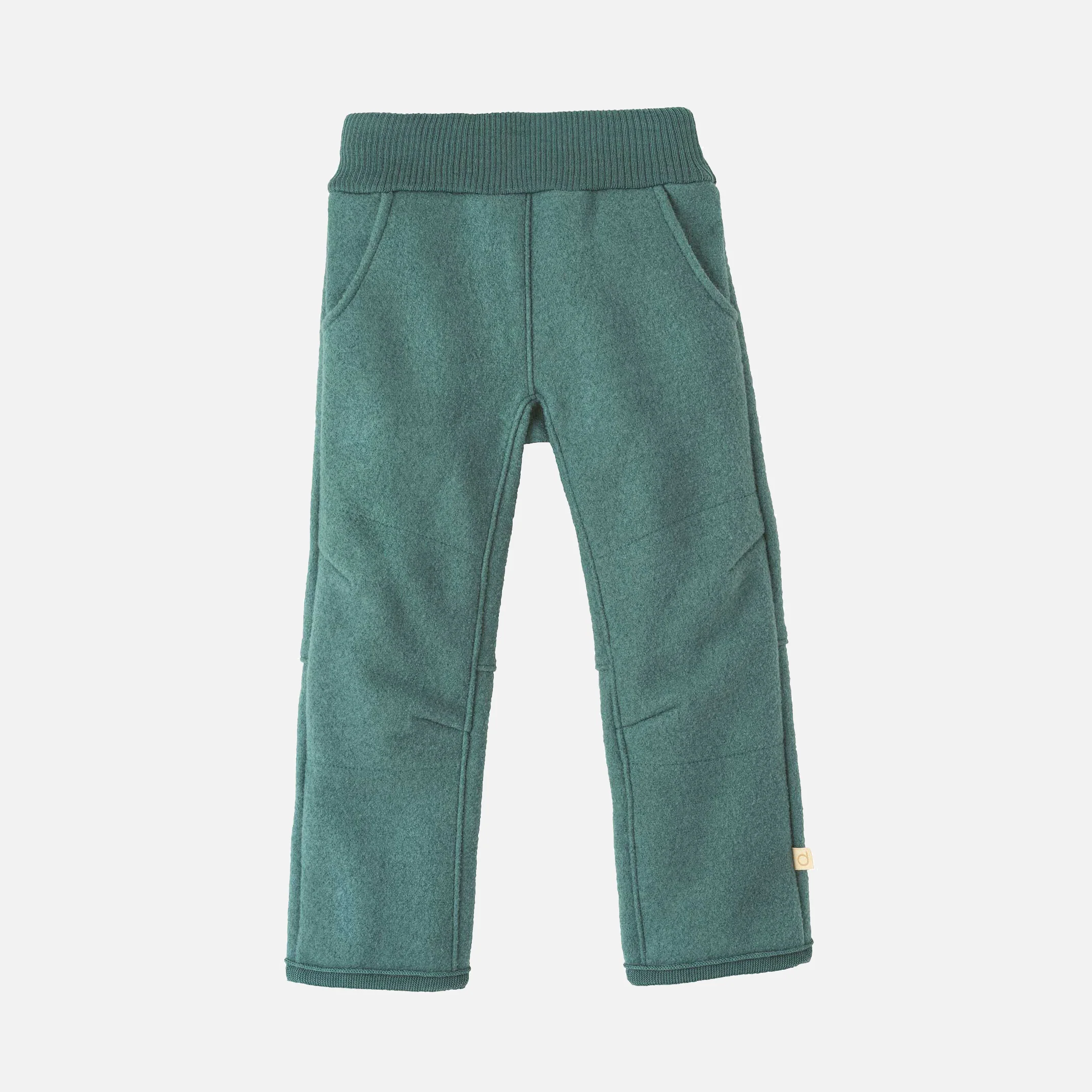Kids Boiled Wool Pull On Trousers - Eucalyptus - Image 3