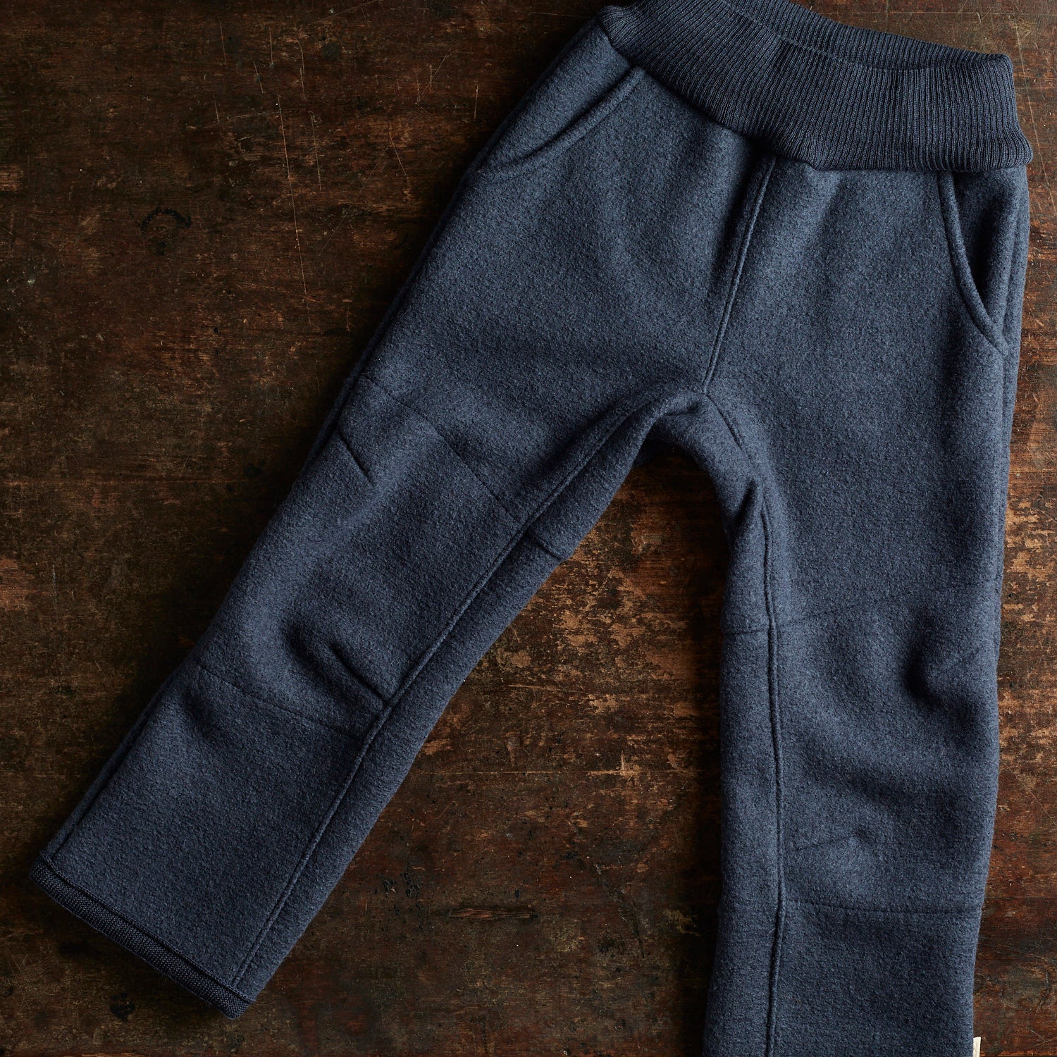 Kids Boiled Wool Pull On Trousers - Indigo - Image 2