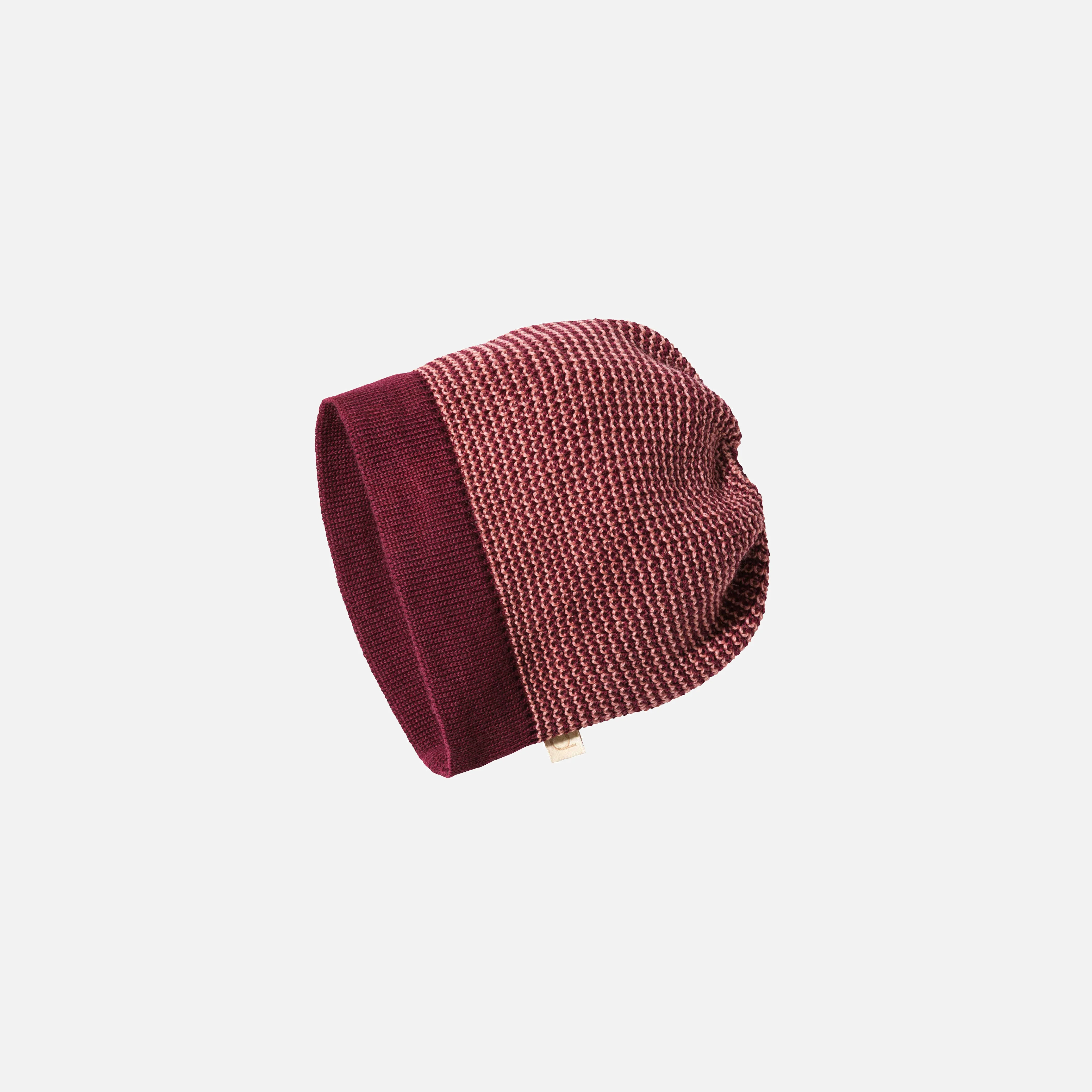 Baby & Kids Merino Wool Beanie - Cassis/Soft pink - Image 2