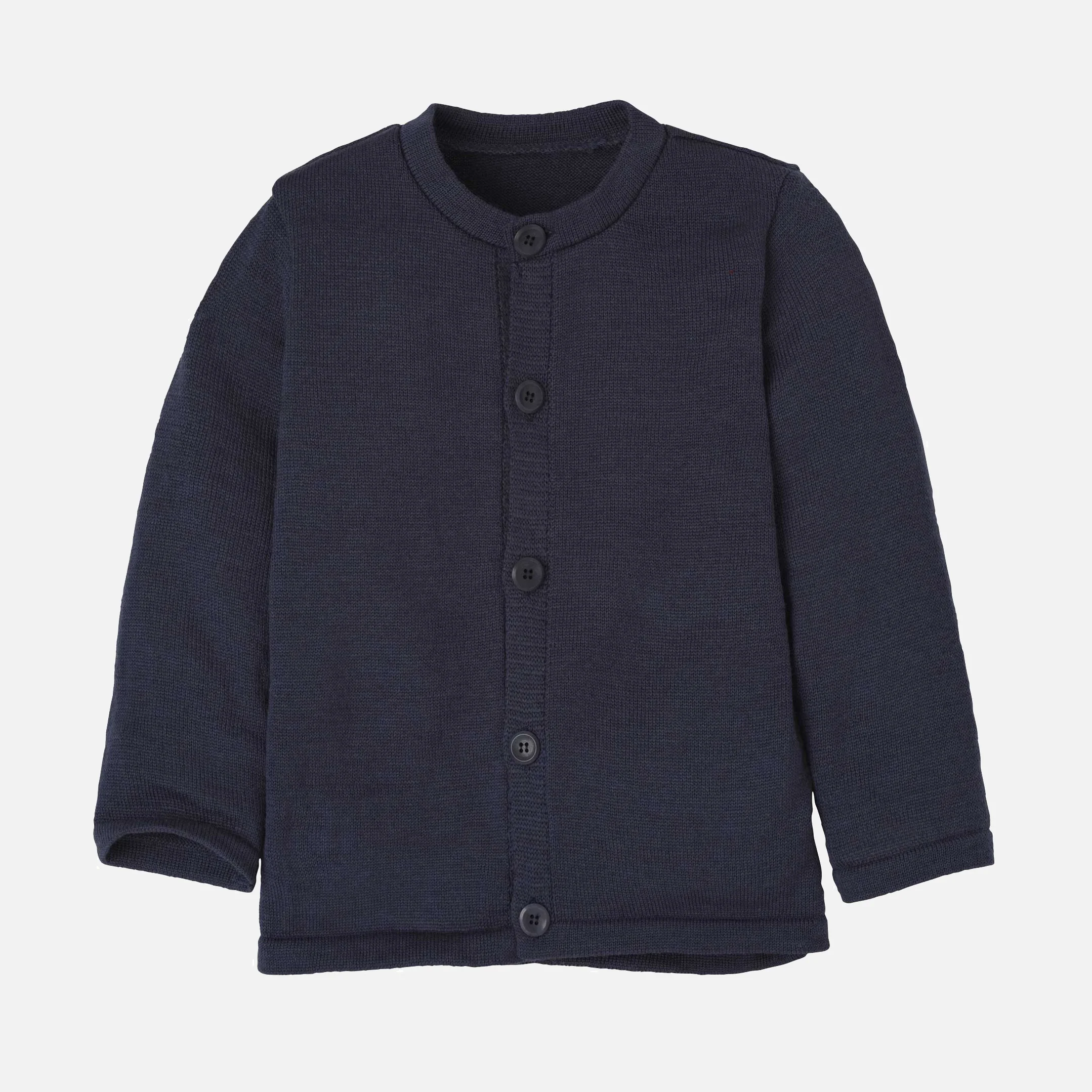 Kids Merino Wool Cardigan - Indigo