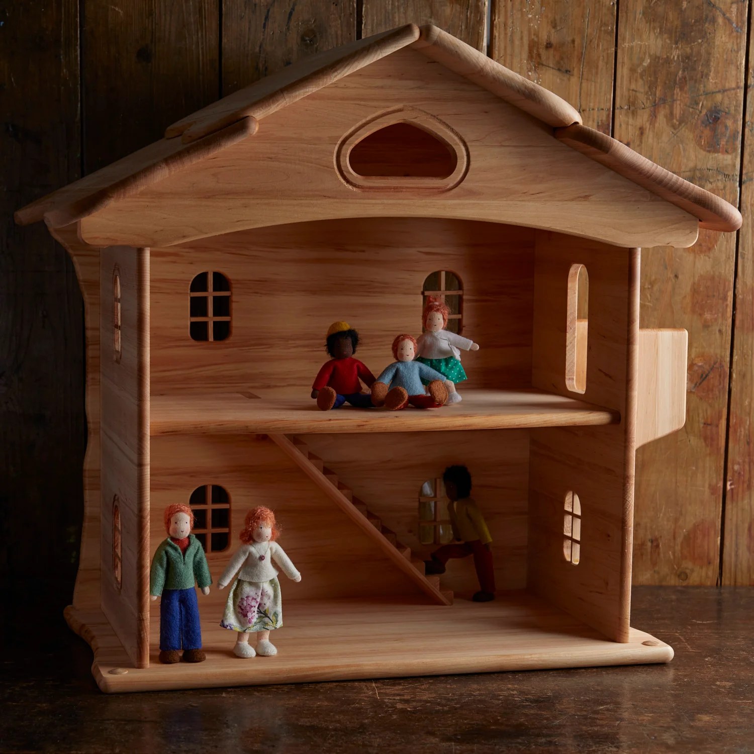 Wooden Dolls House - Natural - Image 2