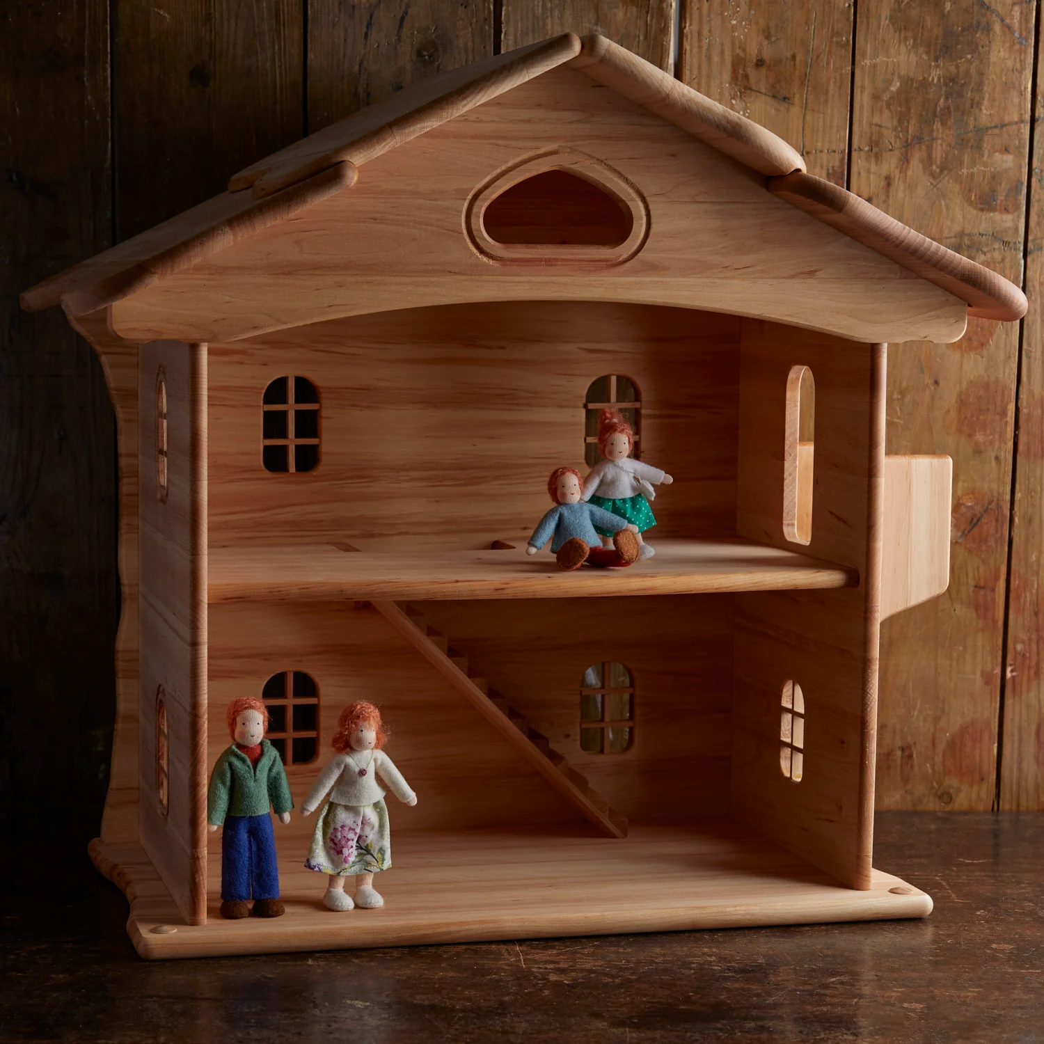 Wooden Dolls House - Natural - Image 4