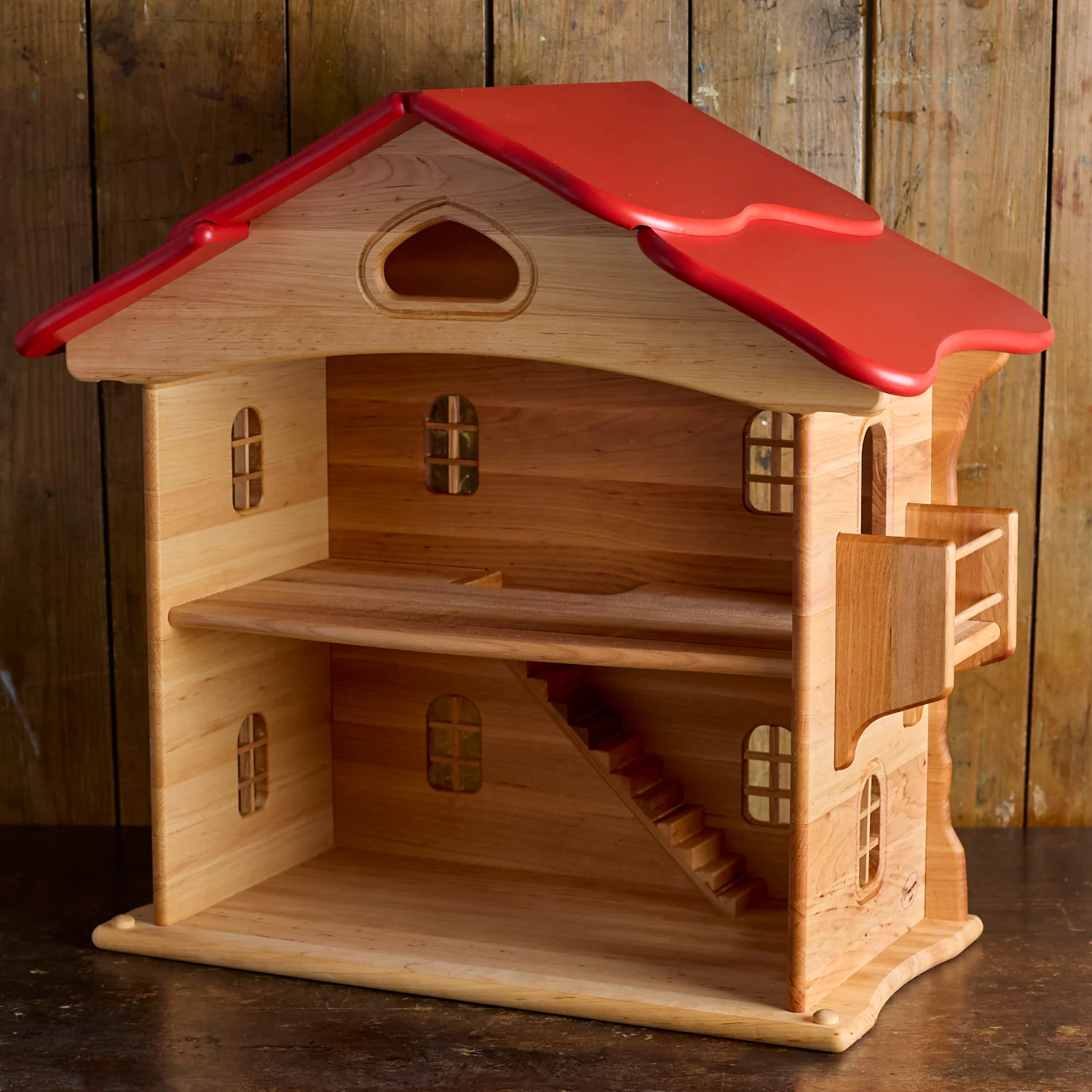 Wooden Dolls House - Red - Image 3
