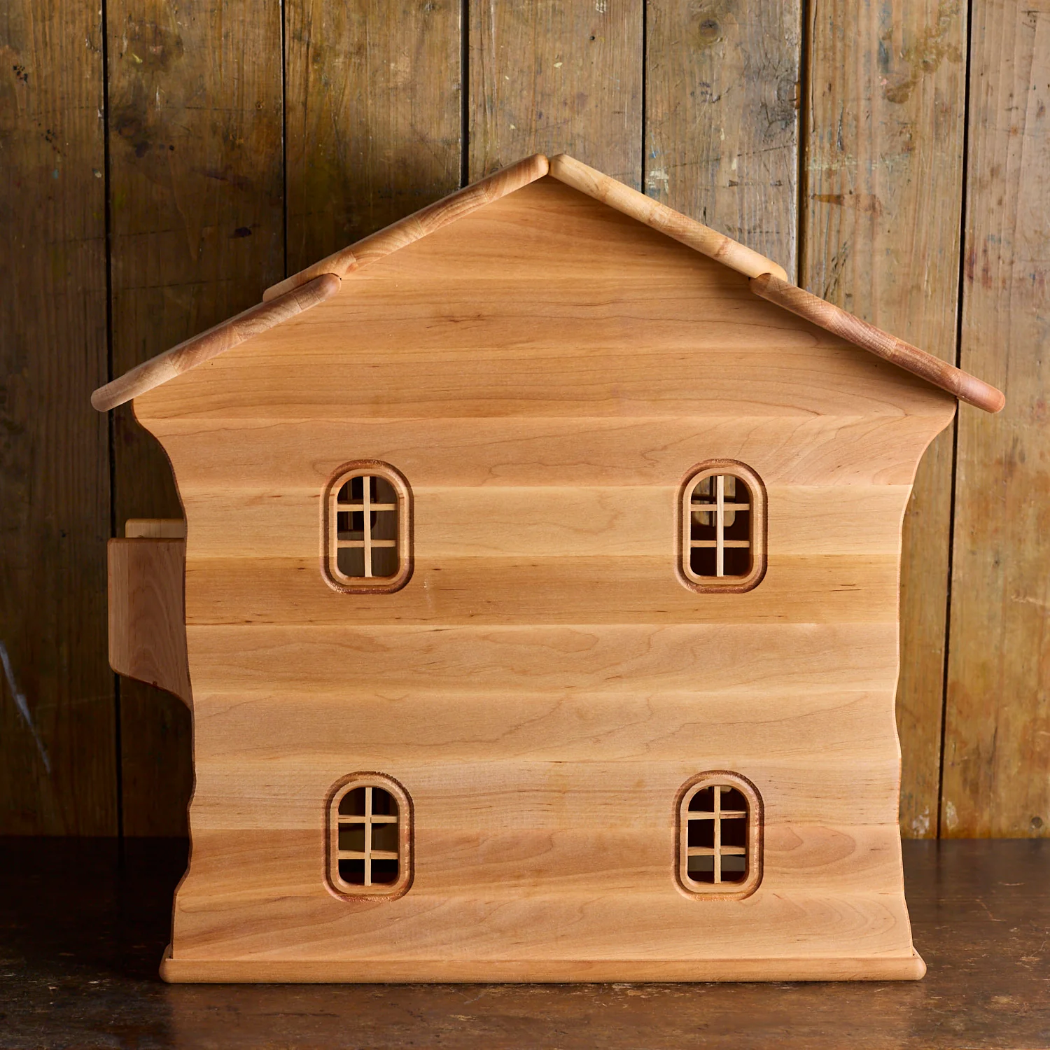 Wooden Dolls House with Doors - Natural - Image 5