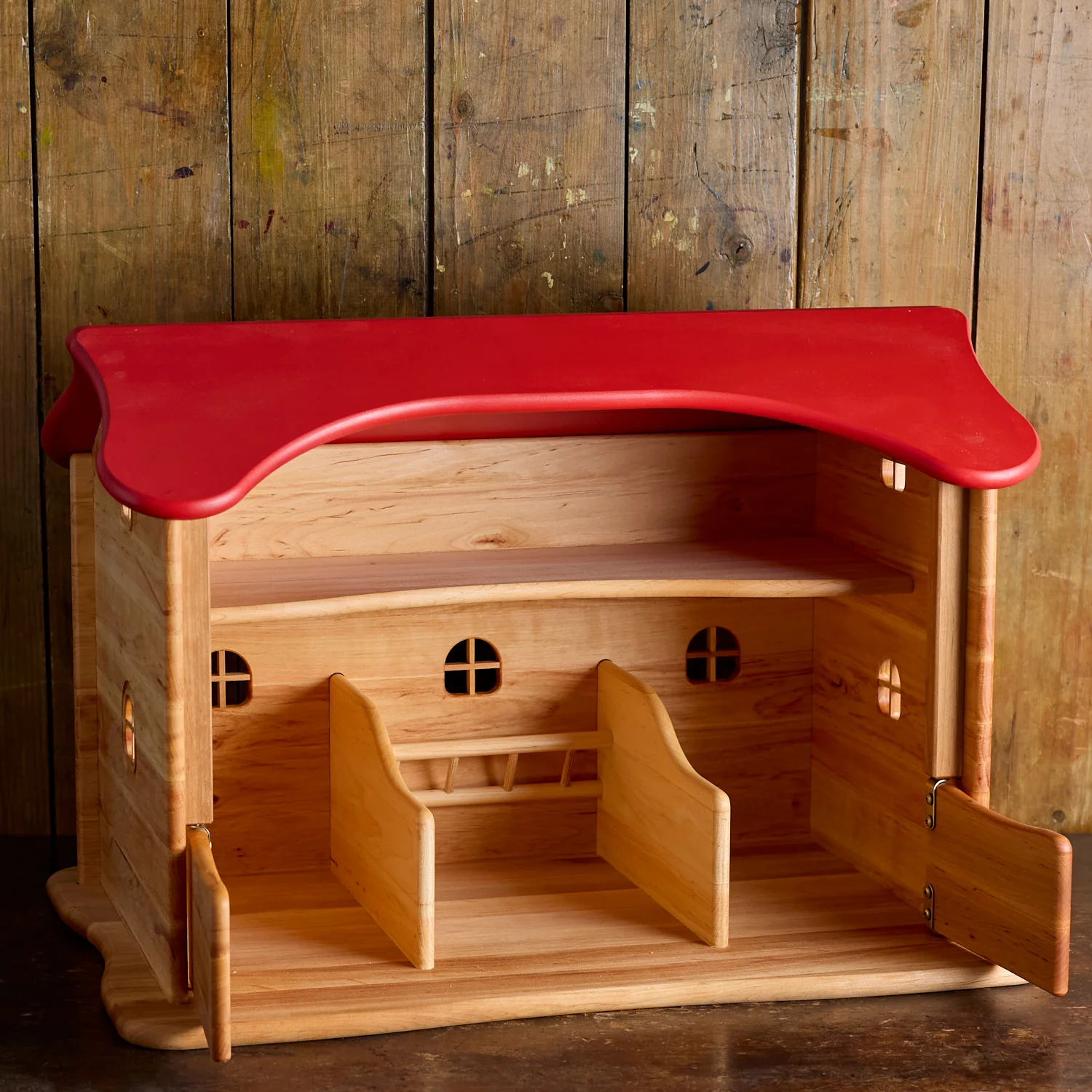 Wooden Large Stable - Red - Image 2