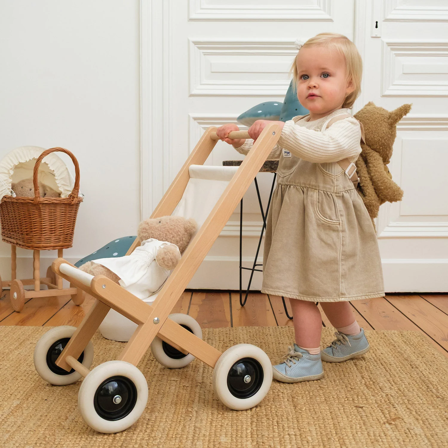 Wooden Doll/Teddy Buggy - Natural - Image 2
