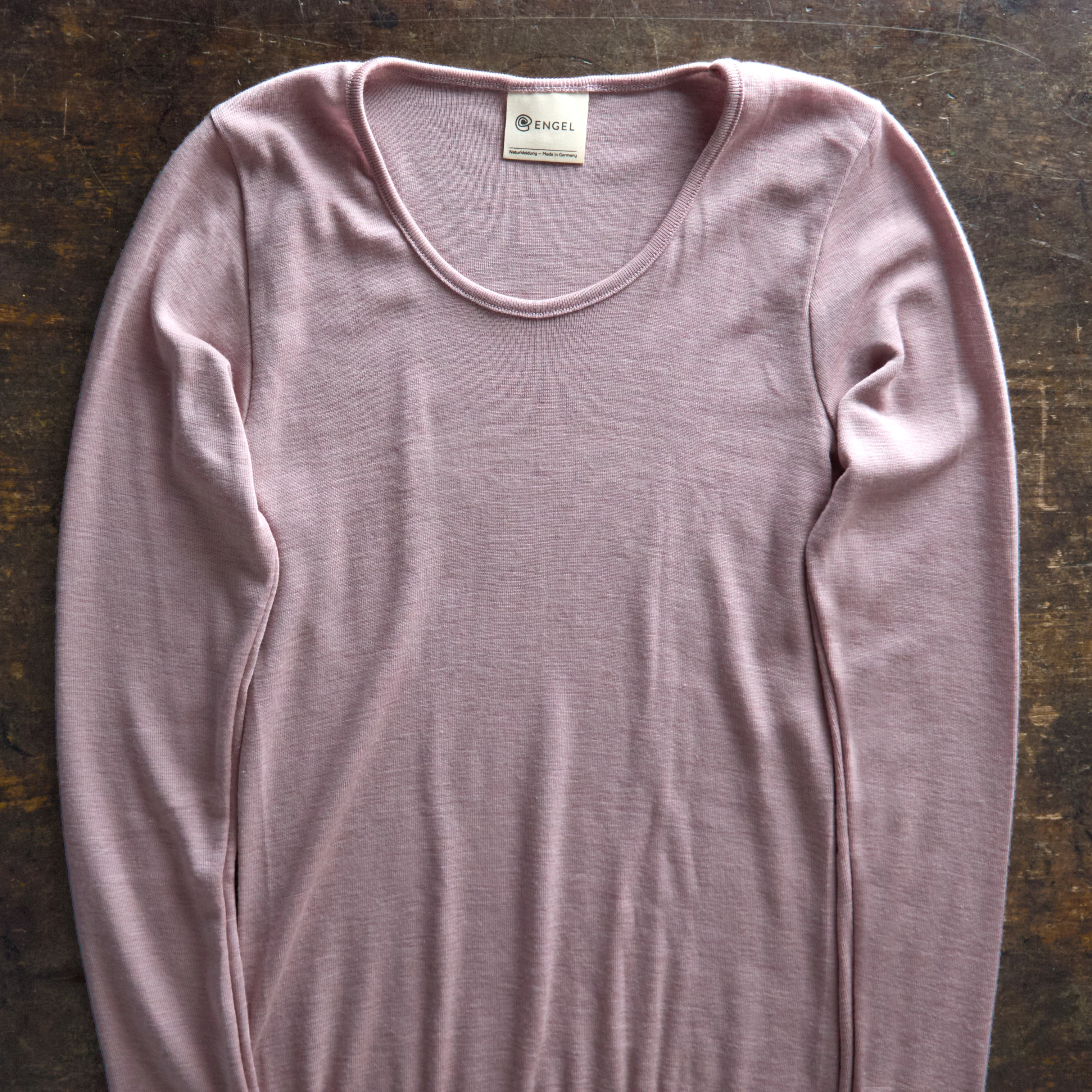 Women's Merino Wool & Silk LS Top - Dusty Rose