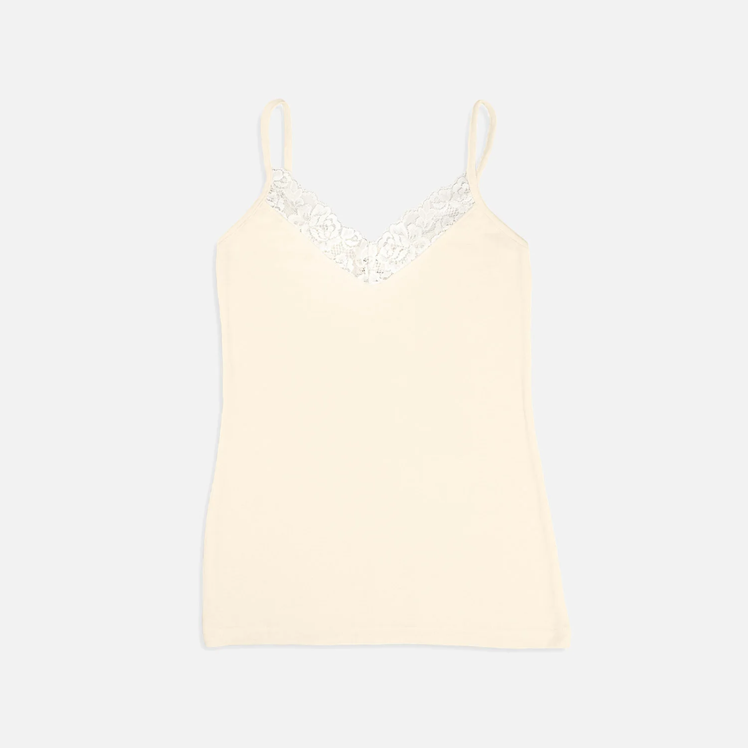 Women's Merino Wool & Silk Strappy Lace Top - Natural - Image 3