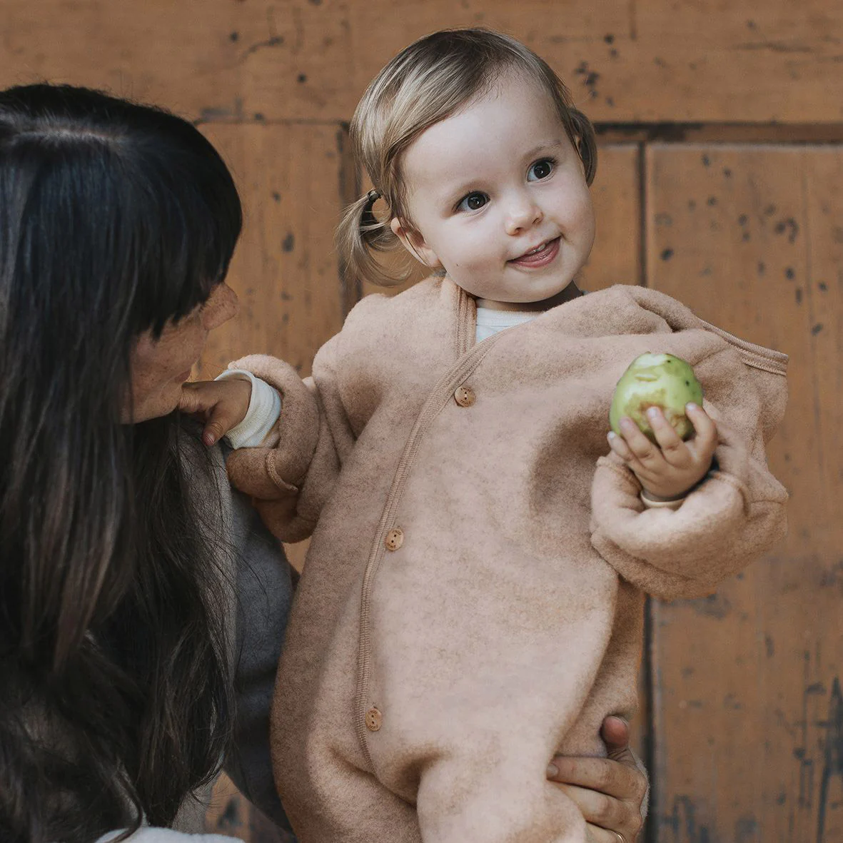 Baby Merino Wool Fleece Suit - Sand - Image 2