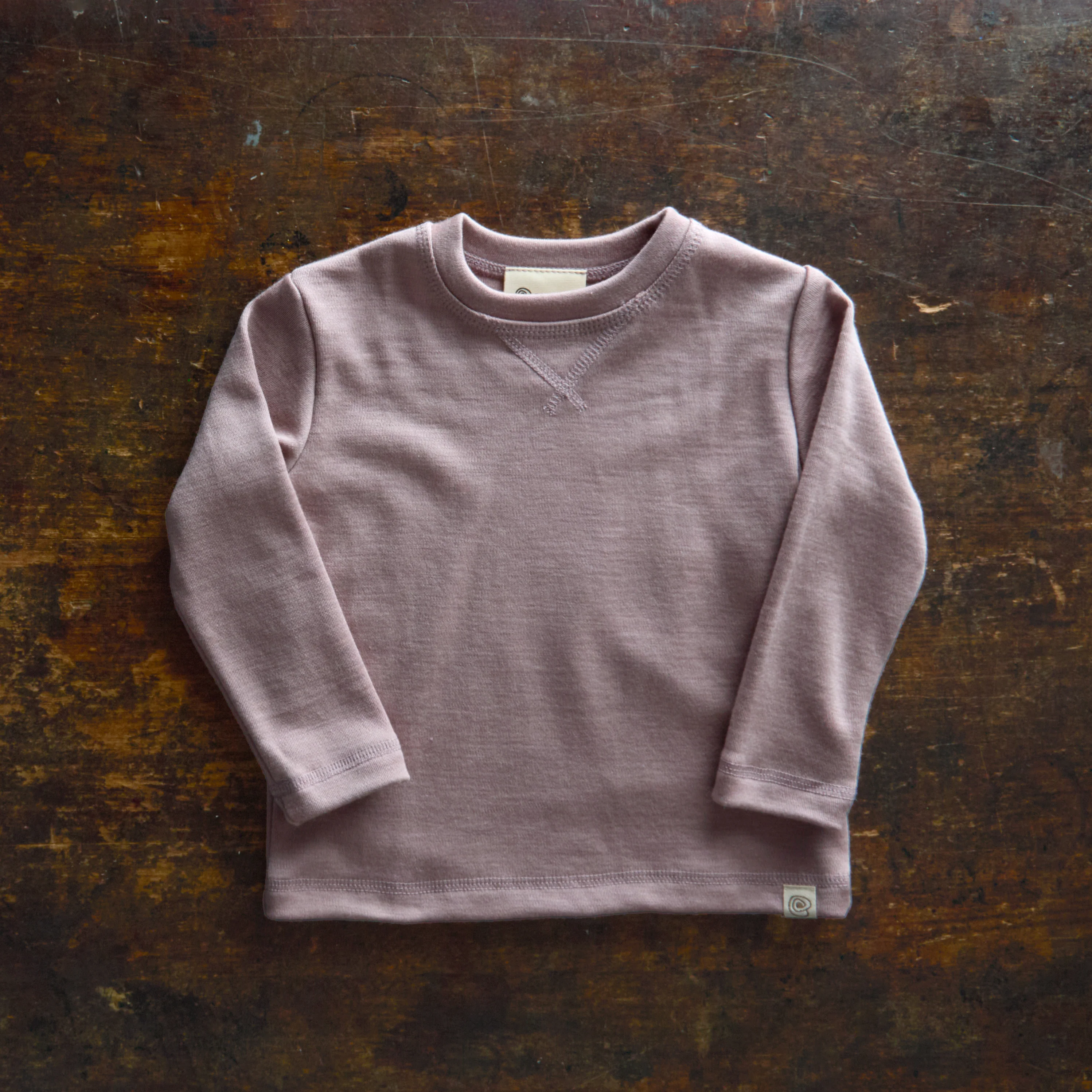 Baby & Kids Merino Wool & Silk Interlock Top - Dusty Rose