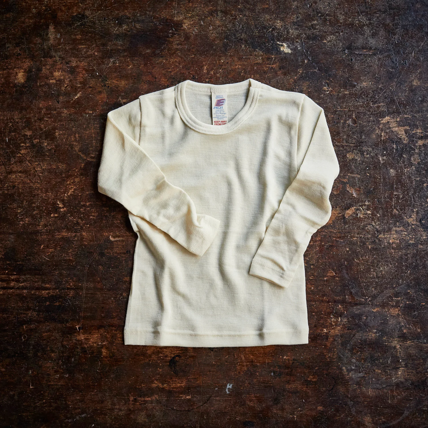 Baby & Kids Merino Wool & Silk LS Top - Natural