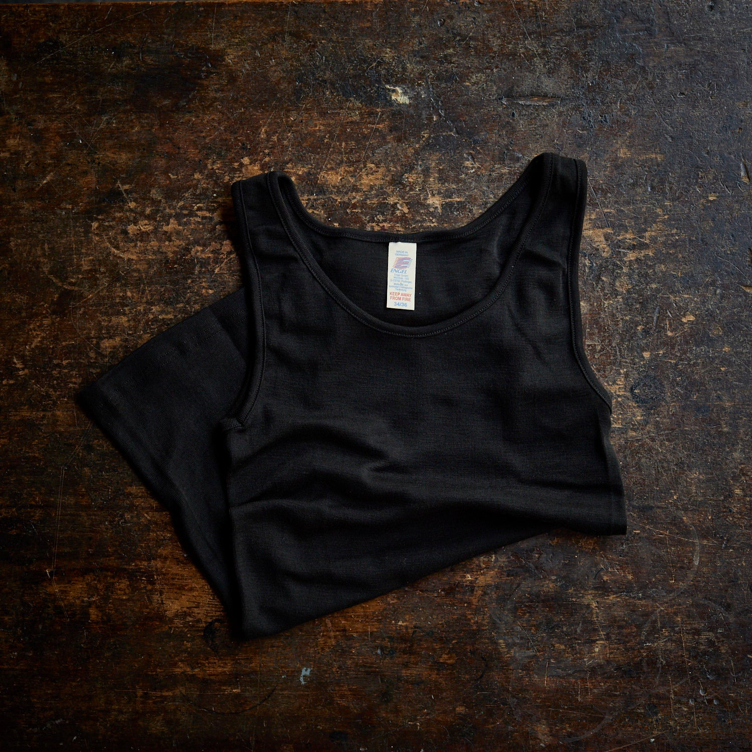 Women's Merino Wool & Silk Sleeveless Top - Black