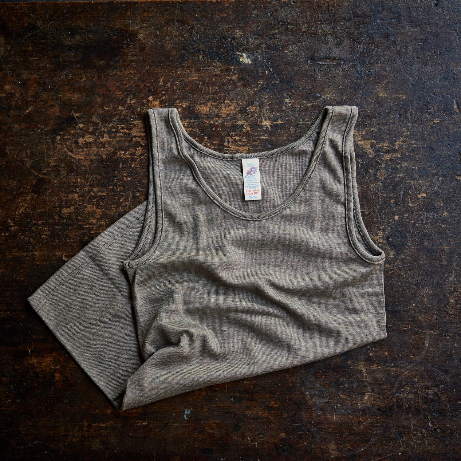 Women's Merino Wool & Silk Sleeveless Top - Walnut - Image 2