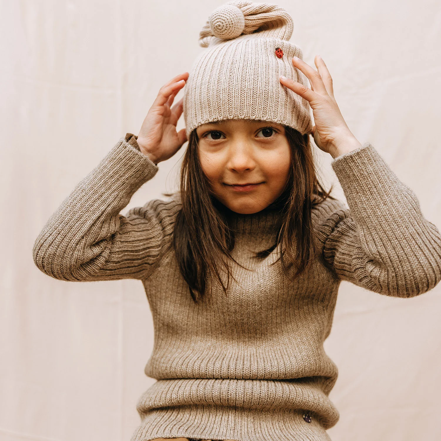 Baby & Kids Alpaca Rib Sweater - Pebble - Image 4