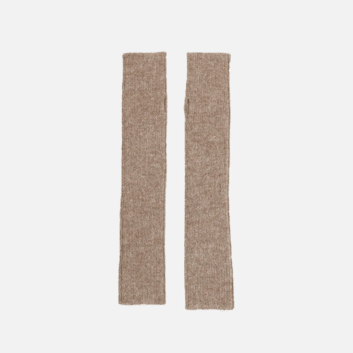 Women's Alpaca Rib Arm Warmers - Pebble - Image 2