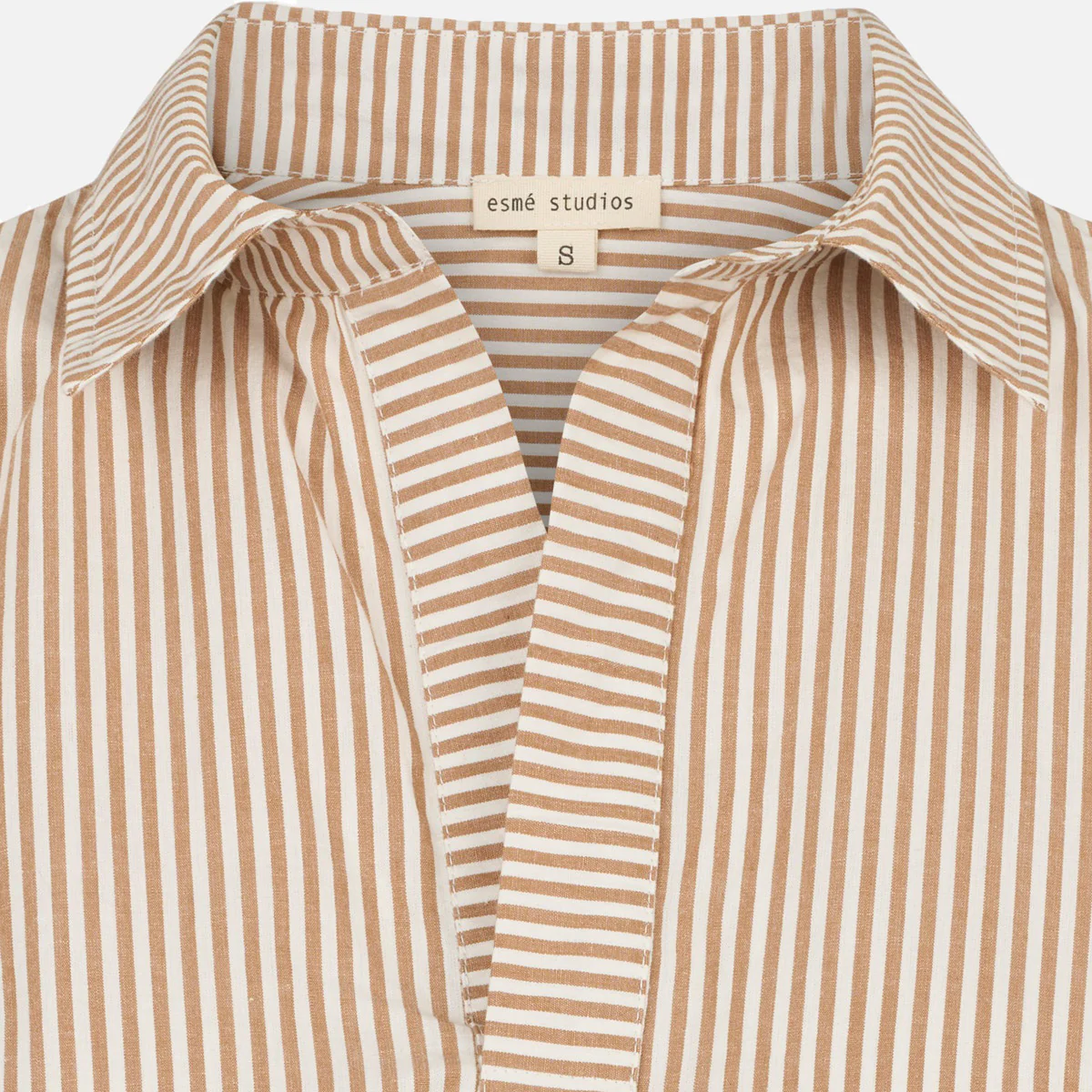 Women's Cotton Hella Blouse - Brown Stripe - Image 2